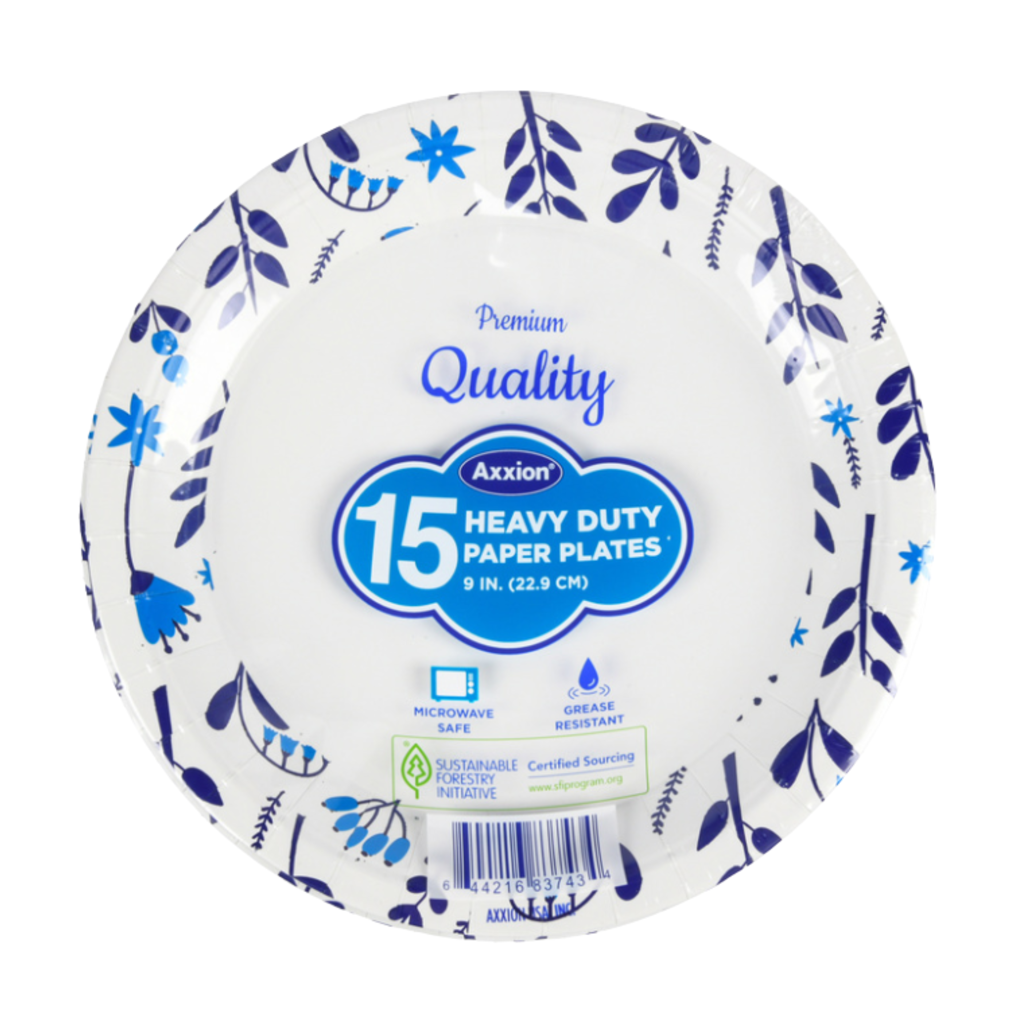 Axxion Heavy Duty Paper Plates 9" 36/15ct