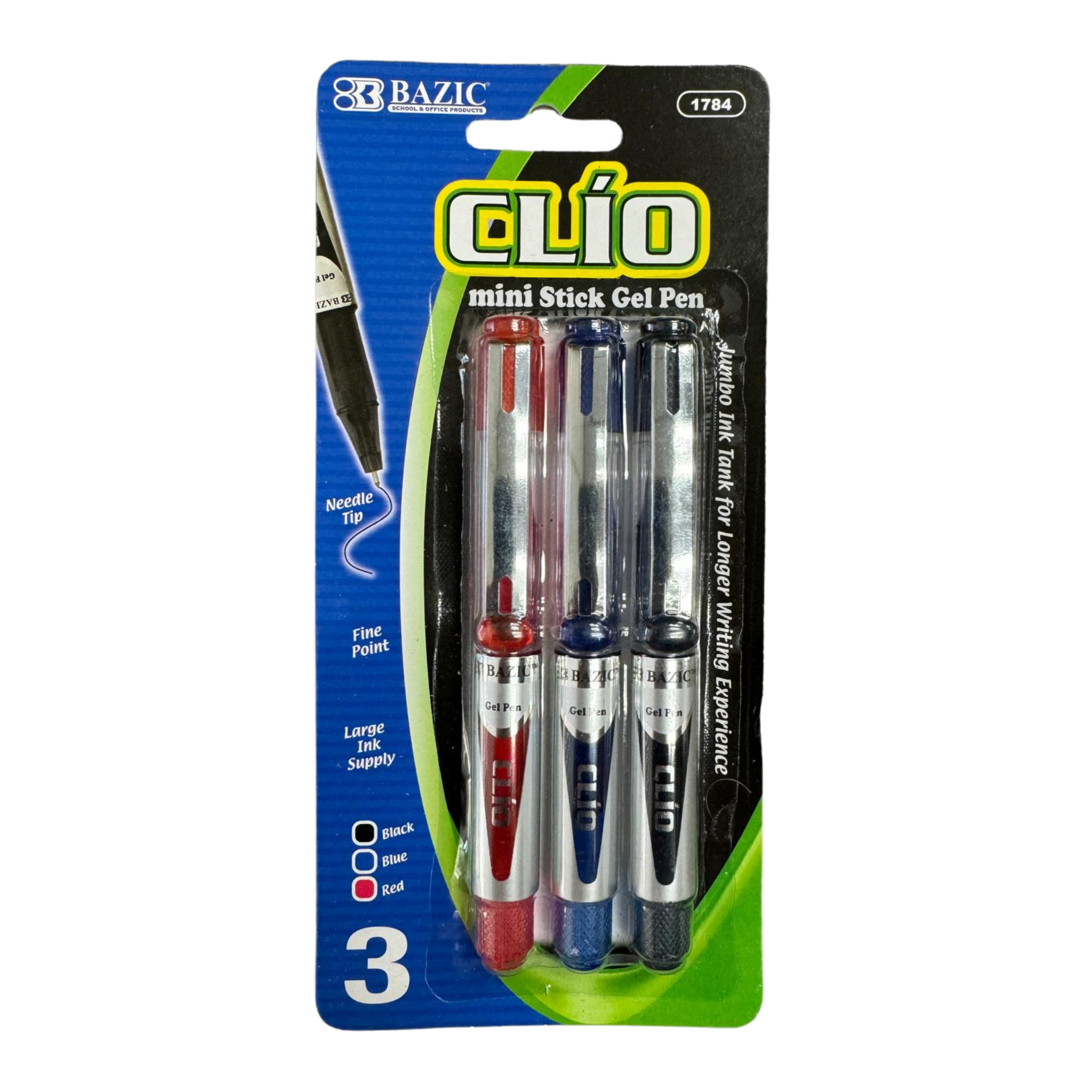 Bazic Clio Mini Stick Gel Pen 12/1ct