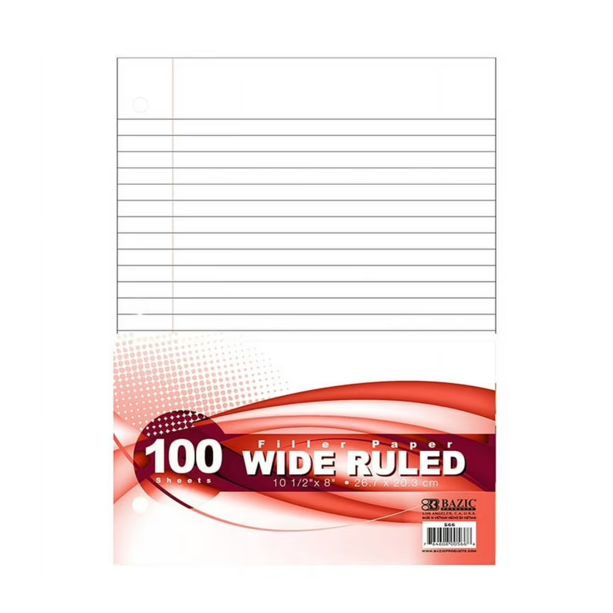 Bazic Filler Paper Wide Ruled 12/1ct