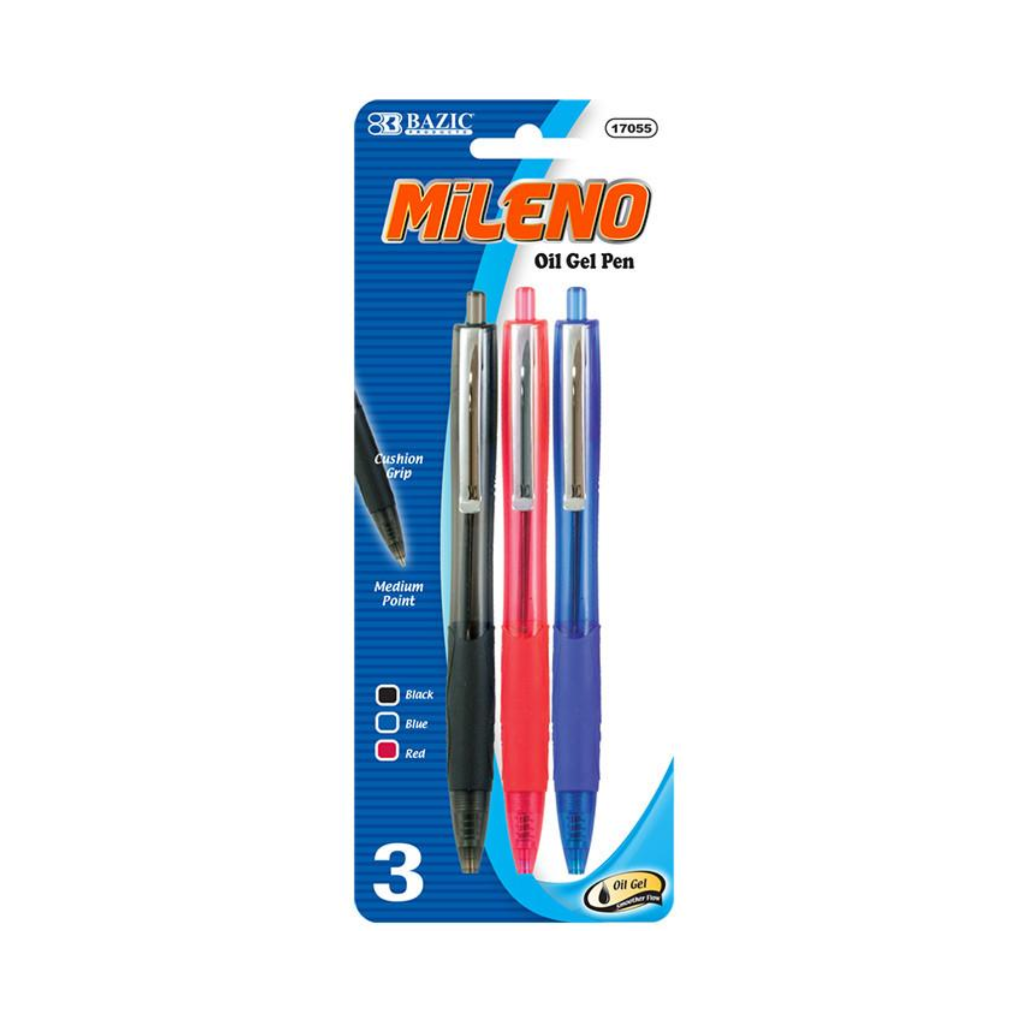 Bazic Mileno Oil Gel Pen 12/3ct
