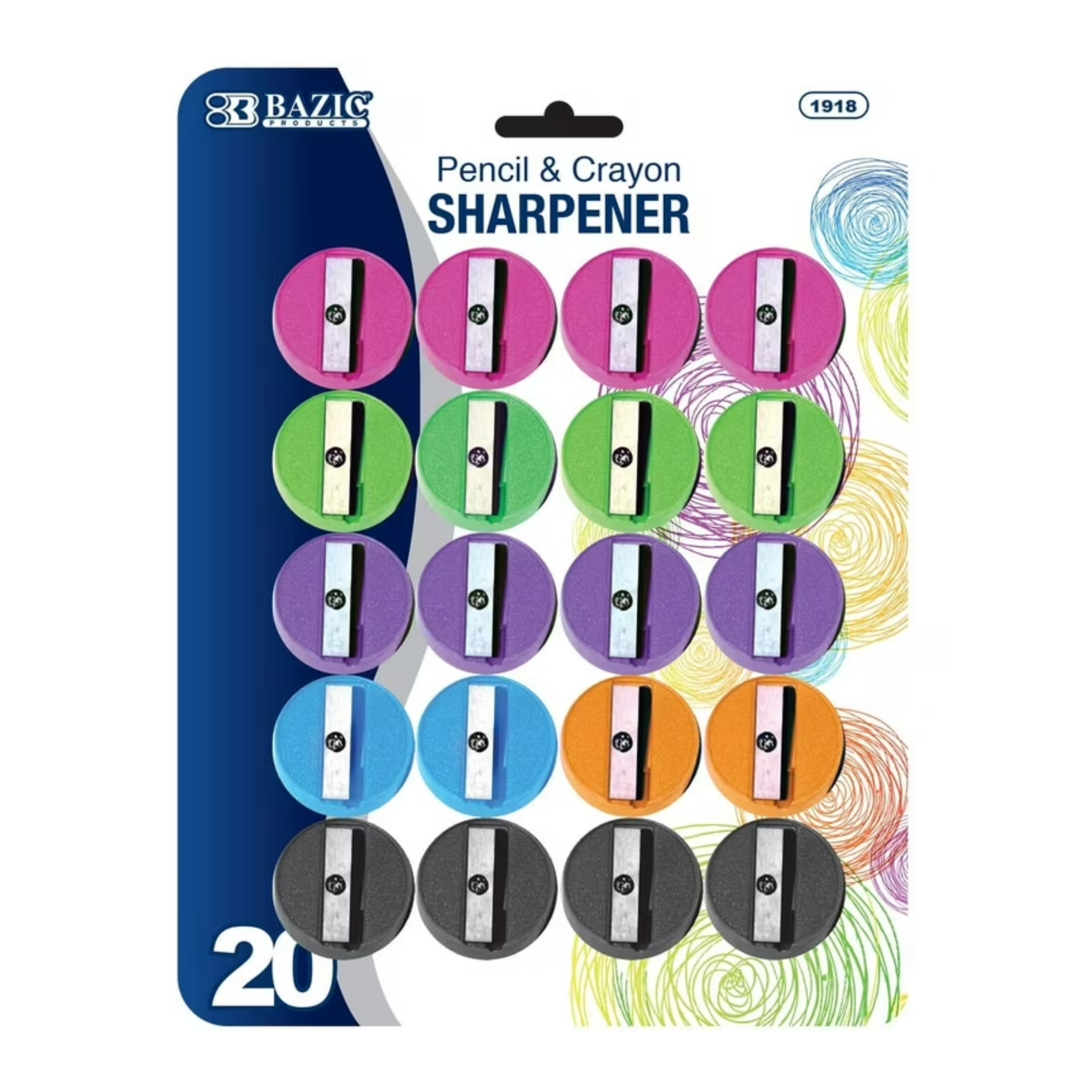 Bazic Pencil & Crayon Sharpener 12/1ct