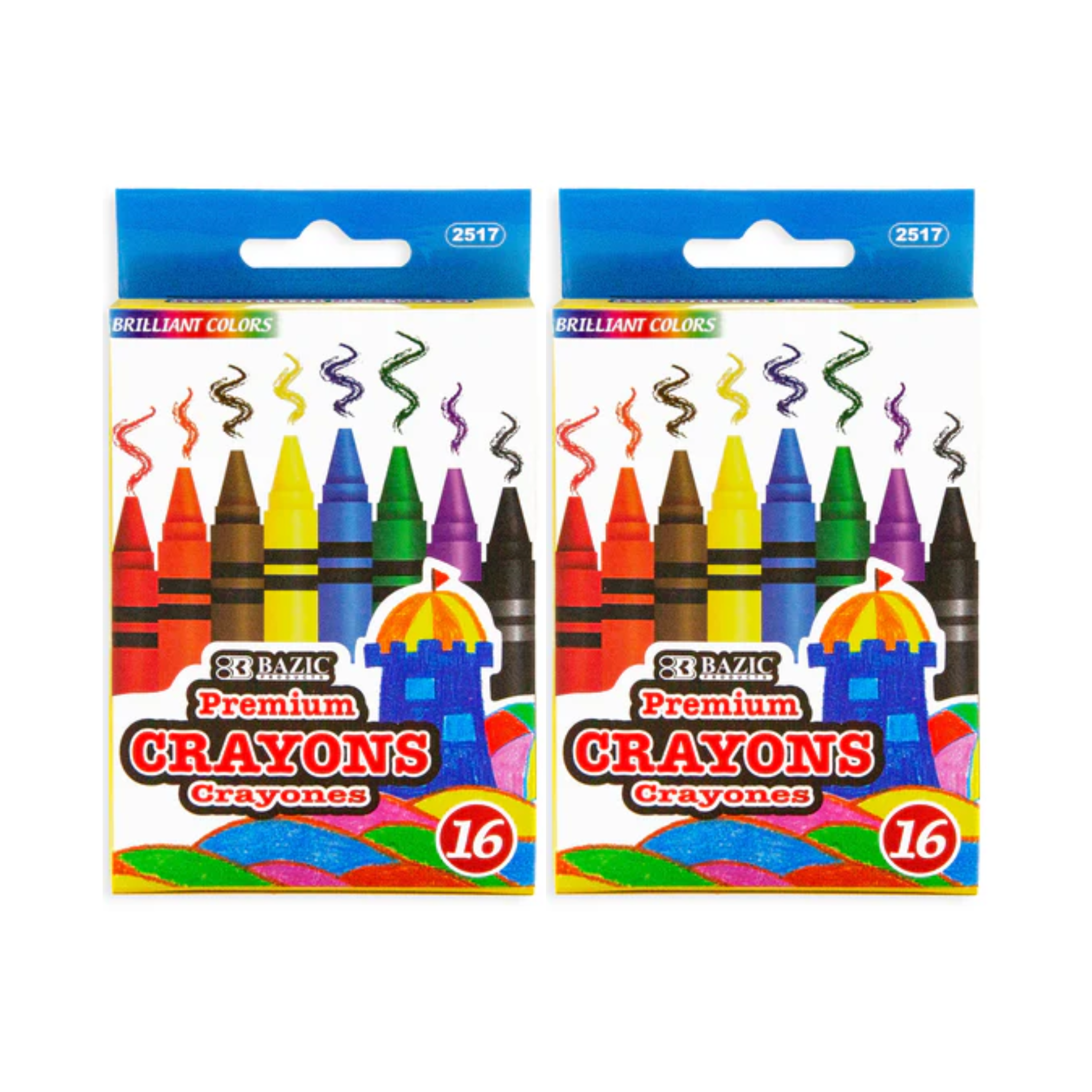 Bazic Premium Crayons 2-Pack 12/16ct
