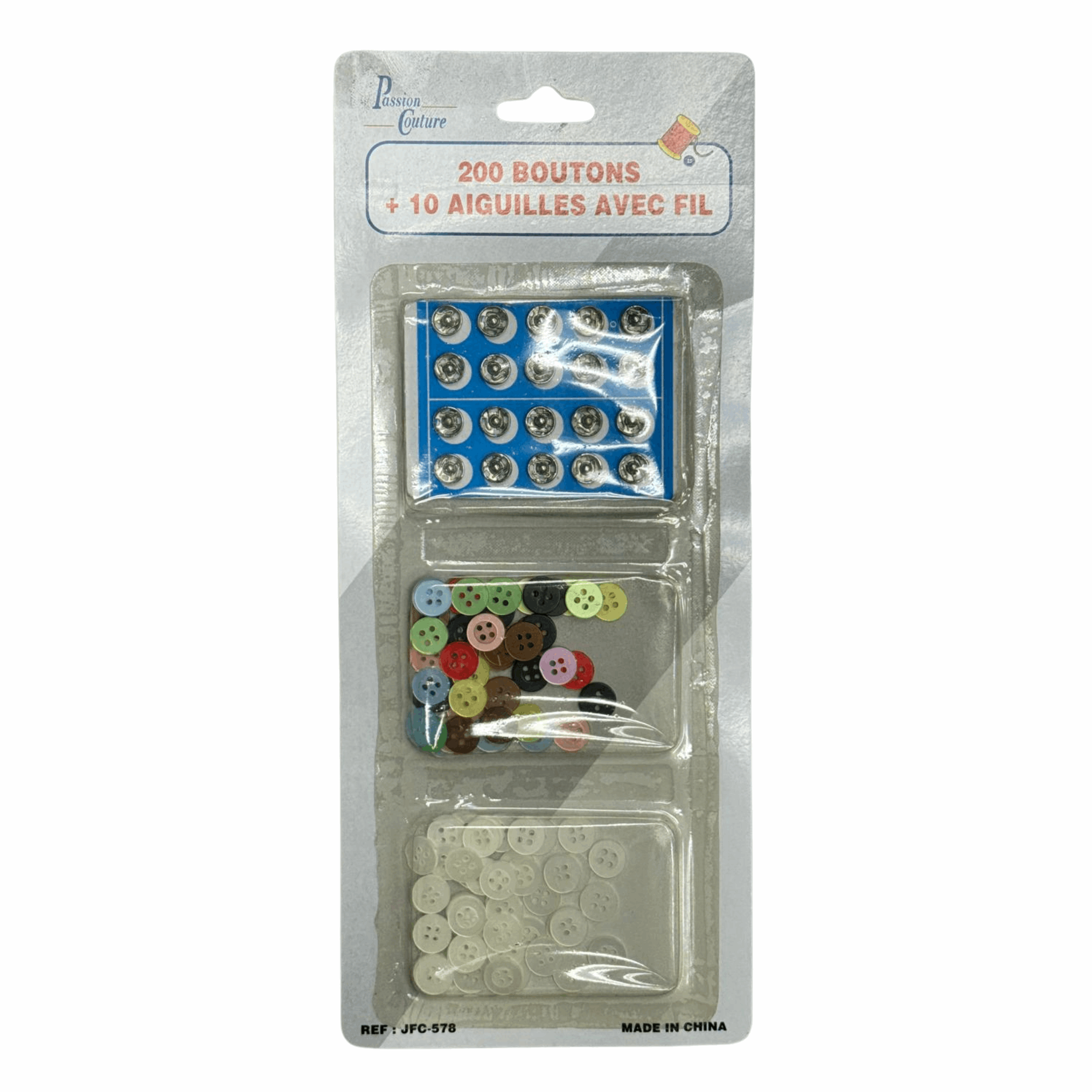 Button & Pin Sewing Kit 12/100ct