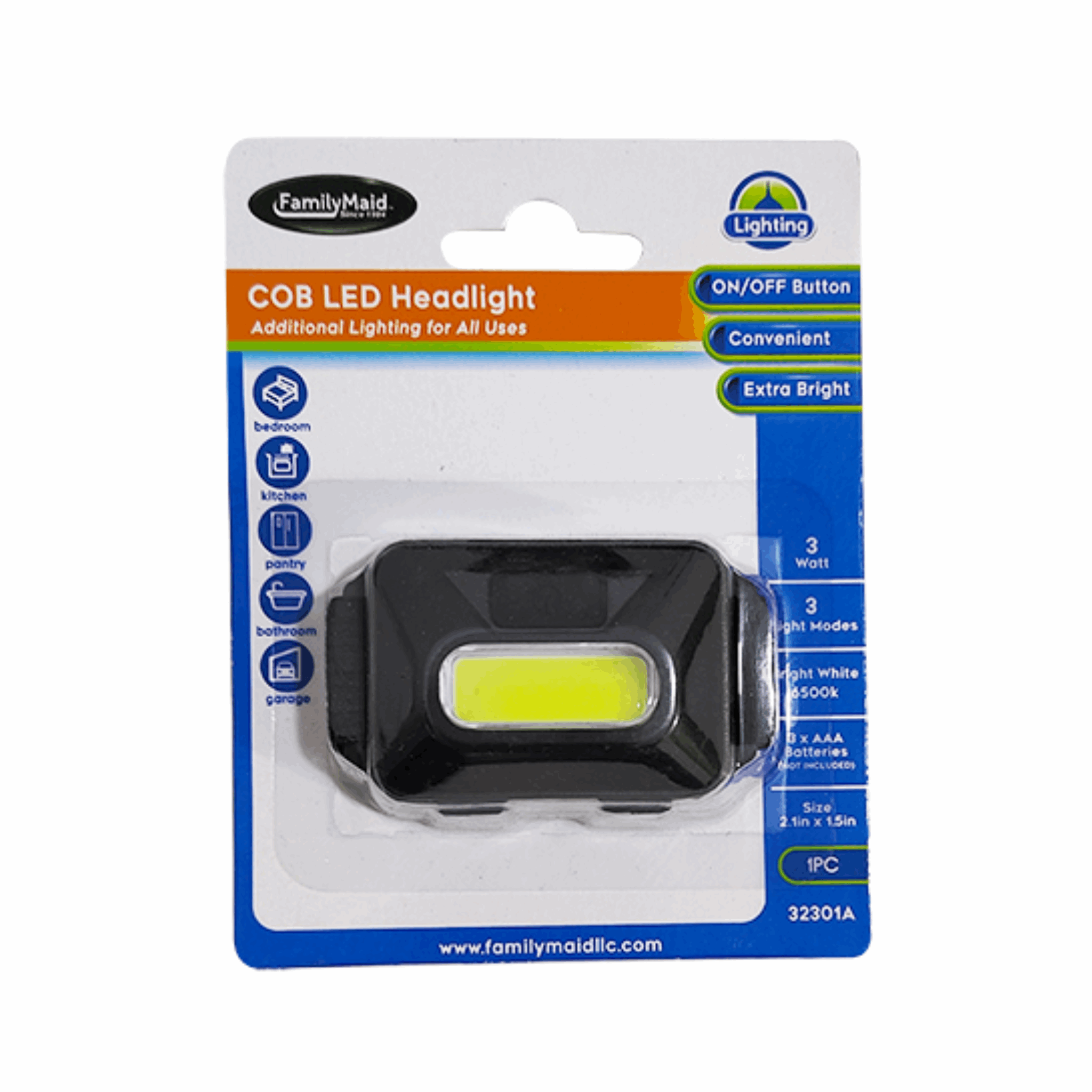 FamilyMaid COB LED Headlight Rectangle 12/1ct