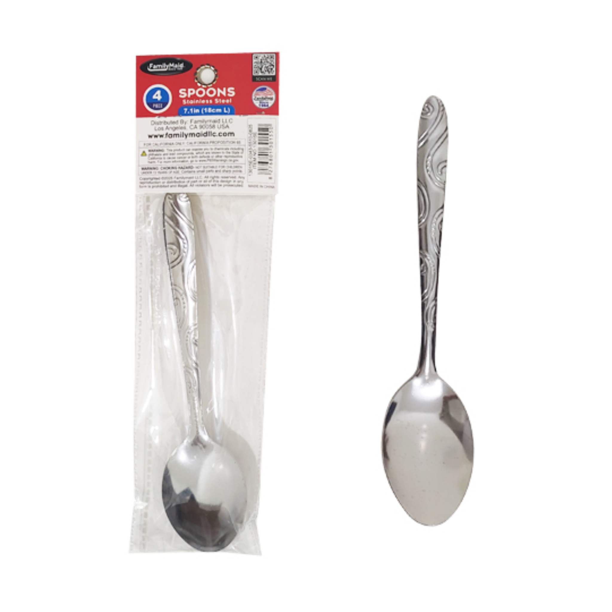 FamilyMaid Stainless Steel Spon 12/4ct