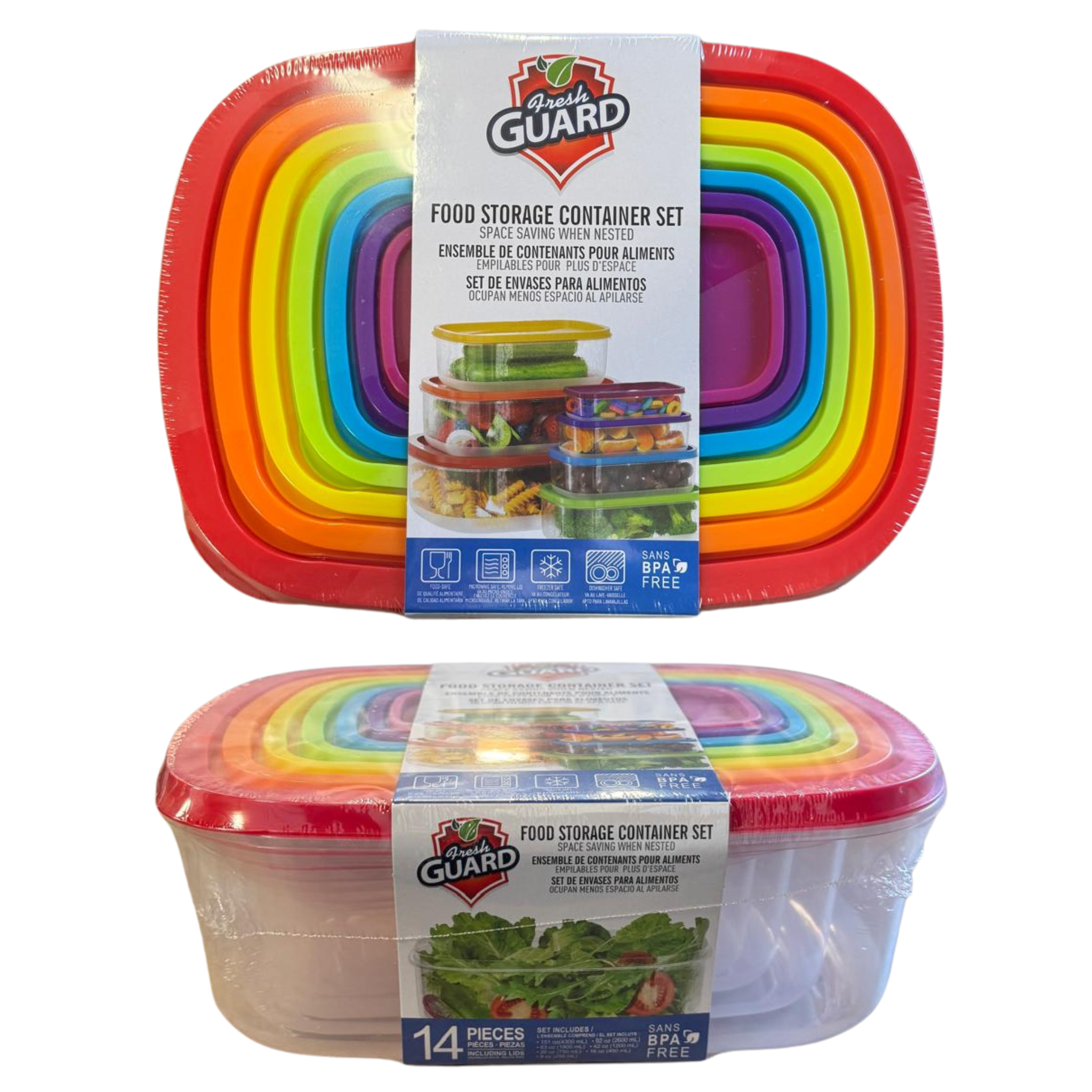 FreshGuard Food Storage Rectangle Large Set 1/7ct