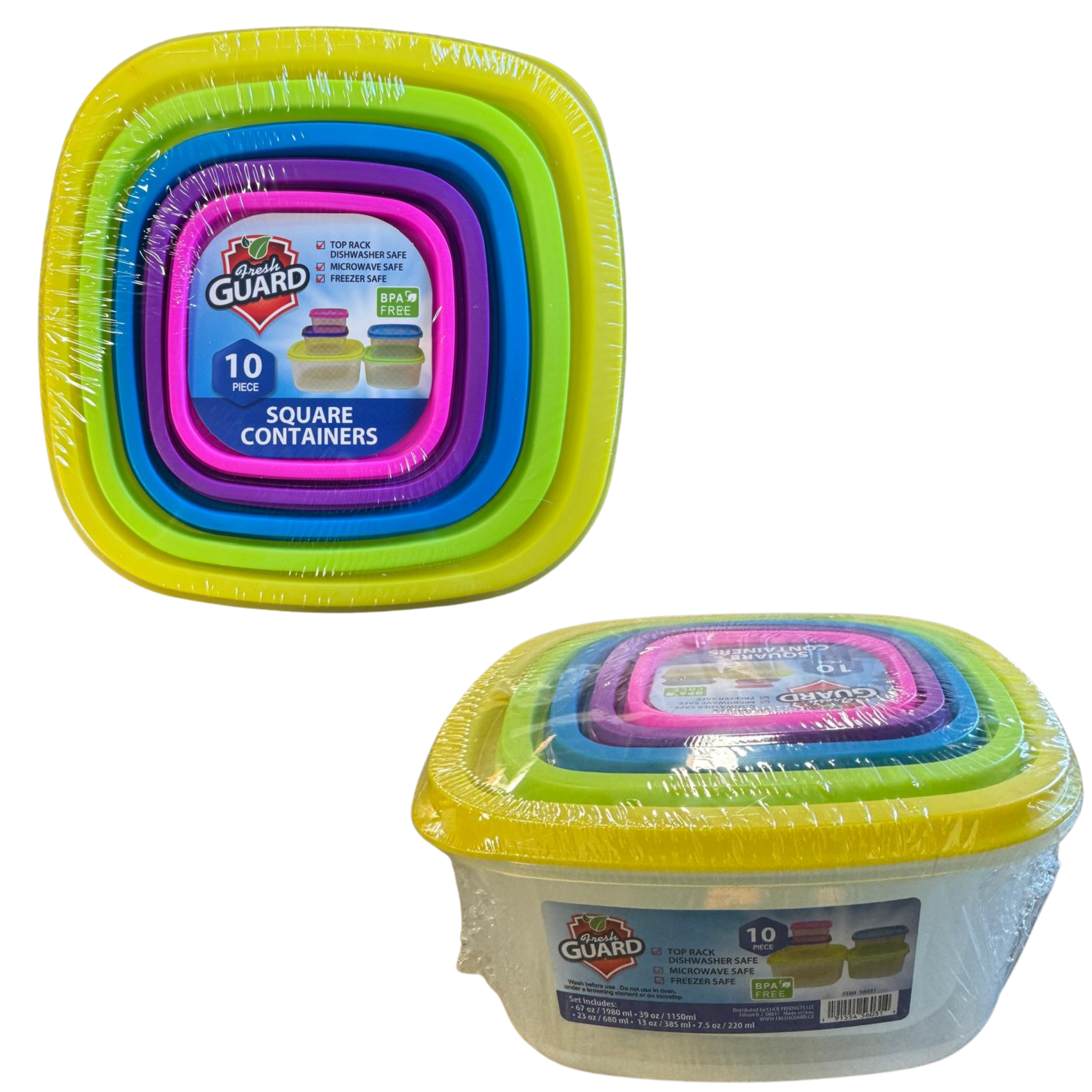 FreshGuard Food Storage Square Small Set 1/5ct