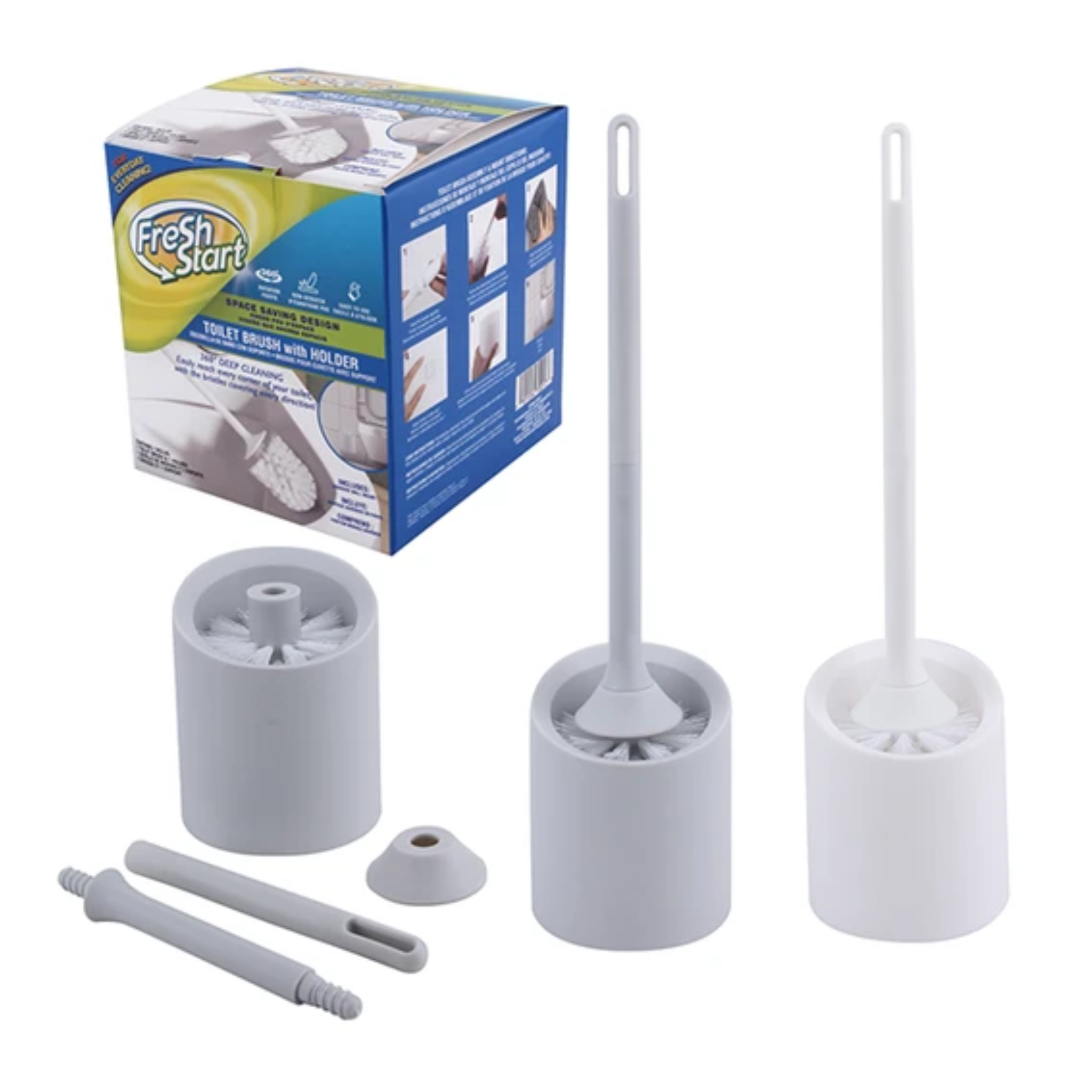 FreshStart Toilet Brush w/ Wall Mount 12/1ct