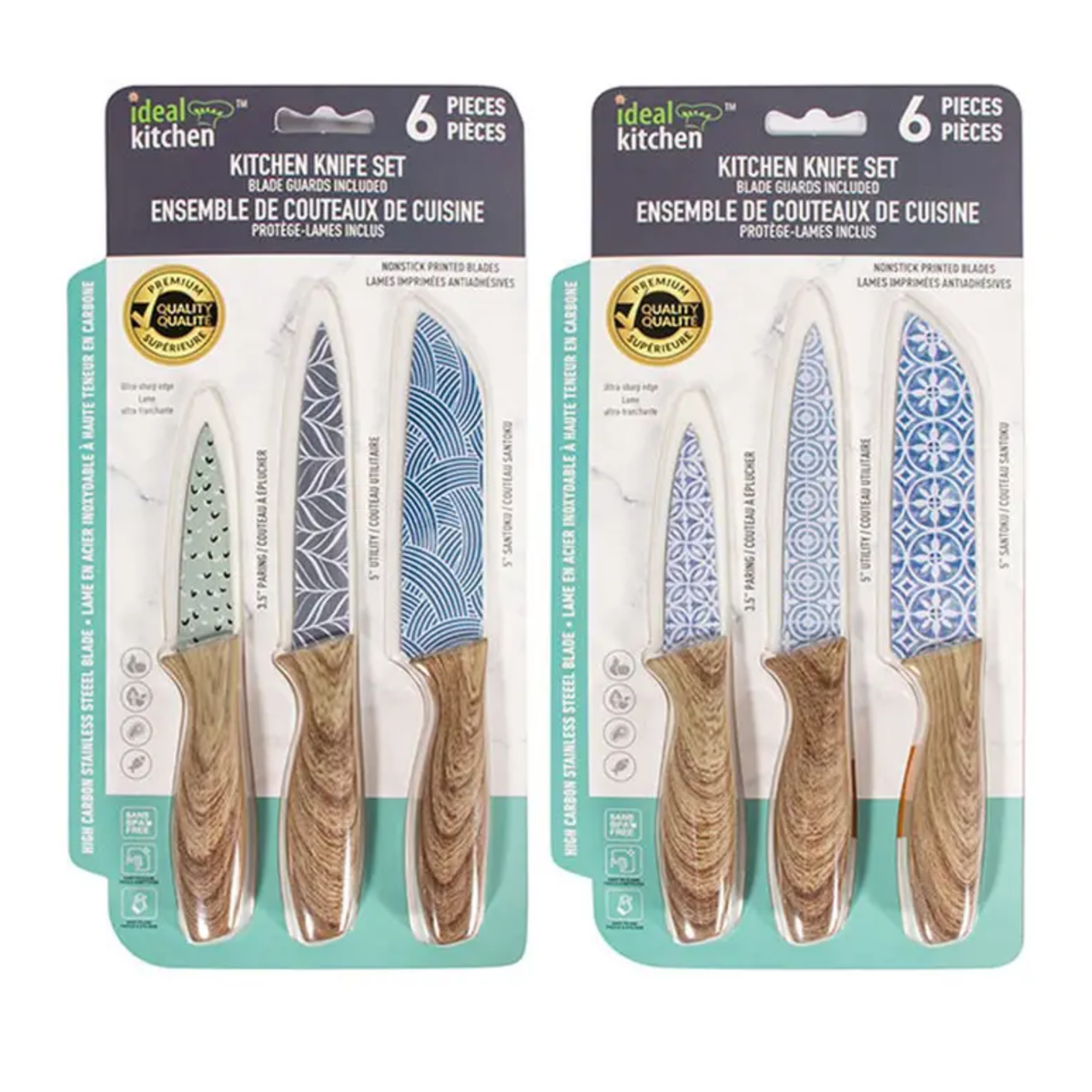 Ideal Kitchen Knife Set w/ Guard 1/3ct