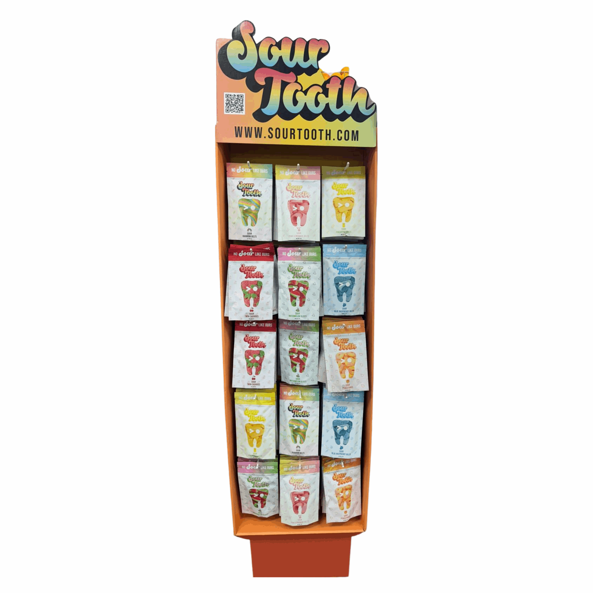 Sour Tooth Candy Display 7 Flavors 84/*4oz