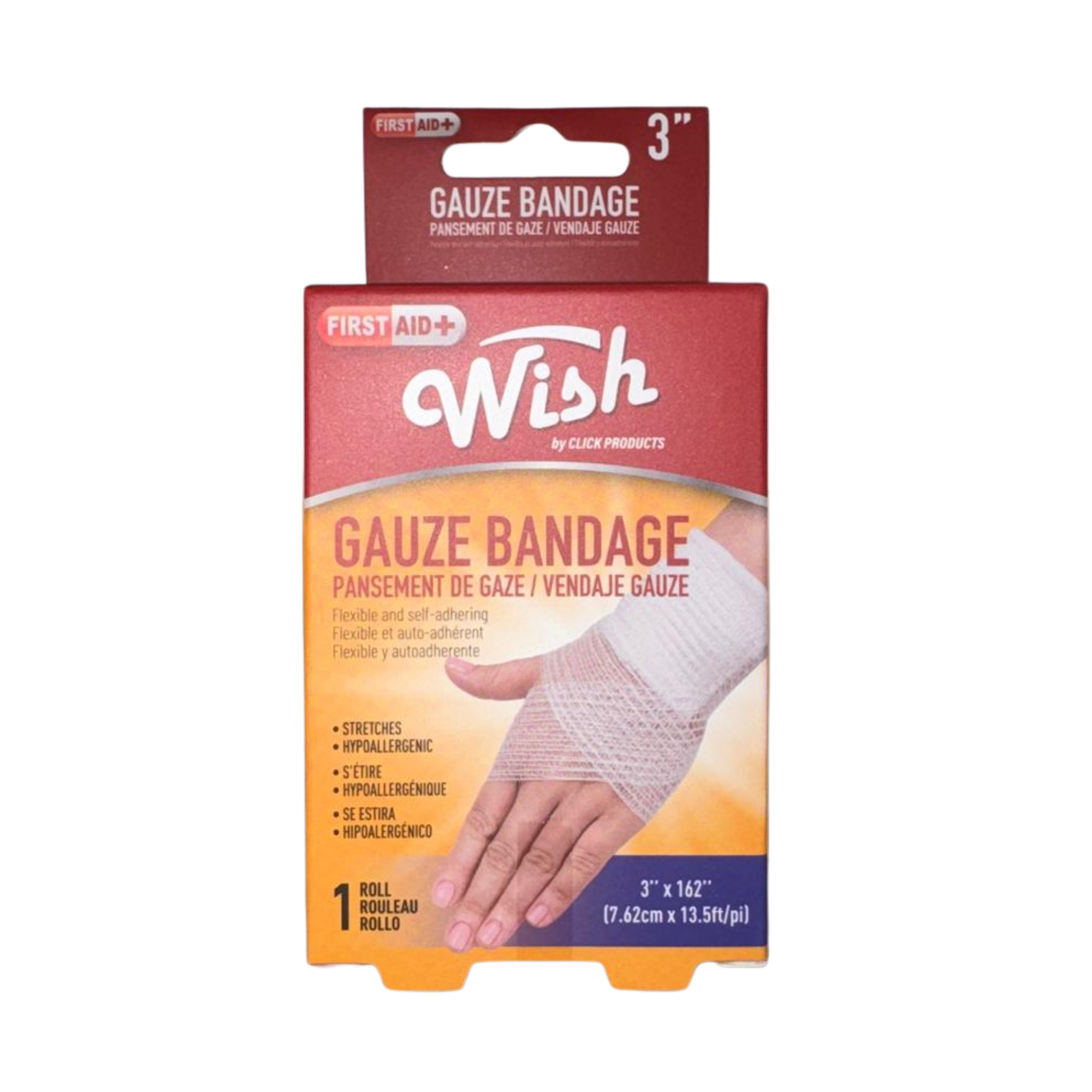 Wish Gauze Bandage 3" 12/1ct