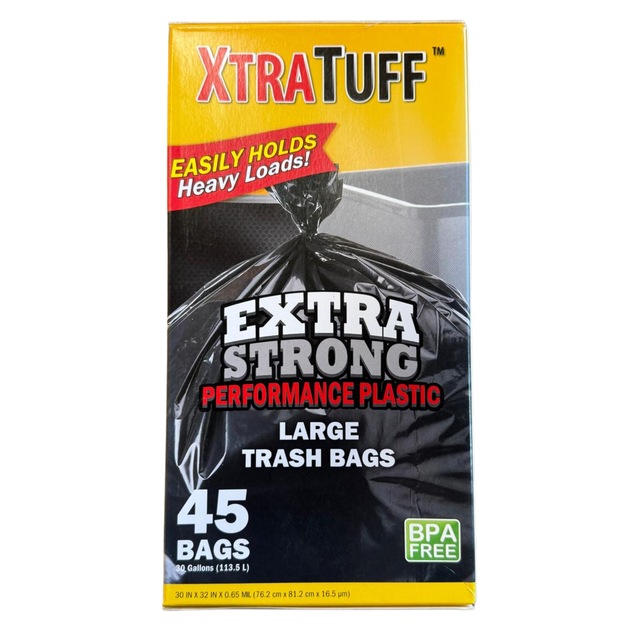 XtraTuff Trash Bags Large Strong 1/45ct/30 Gal