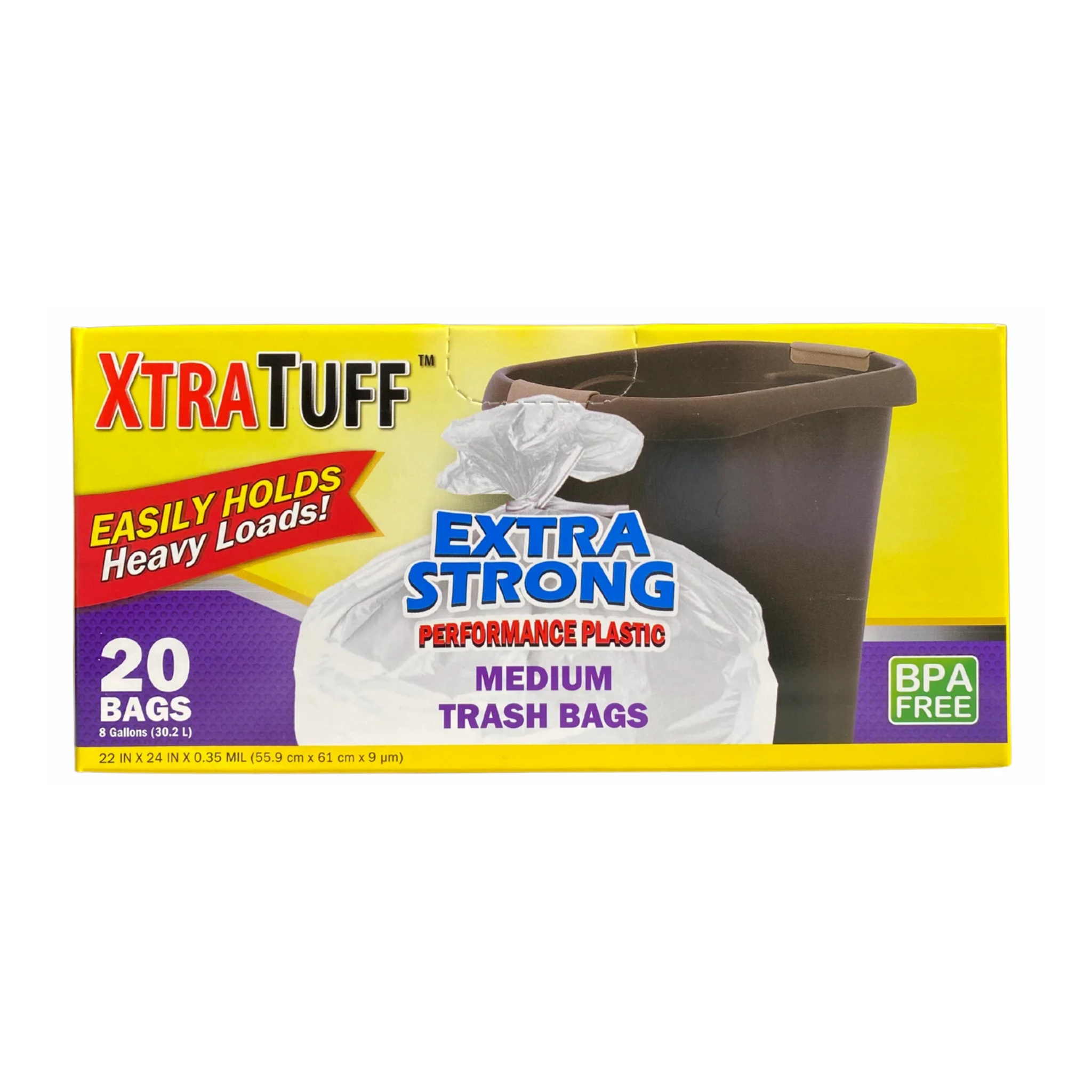 XtraTuff Trash Bags Medium 12/20ct/8 Gal