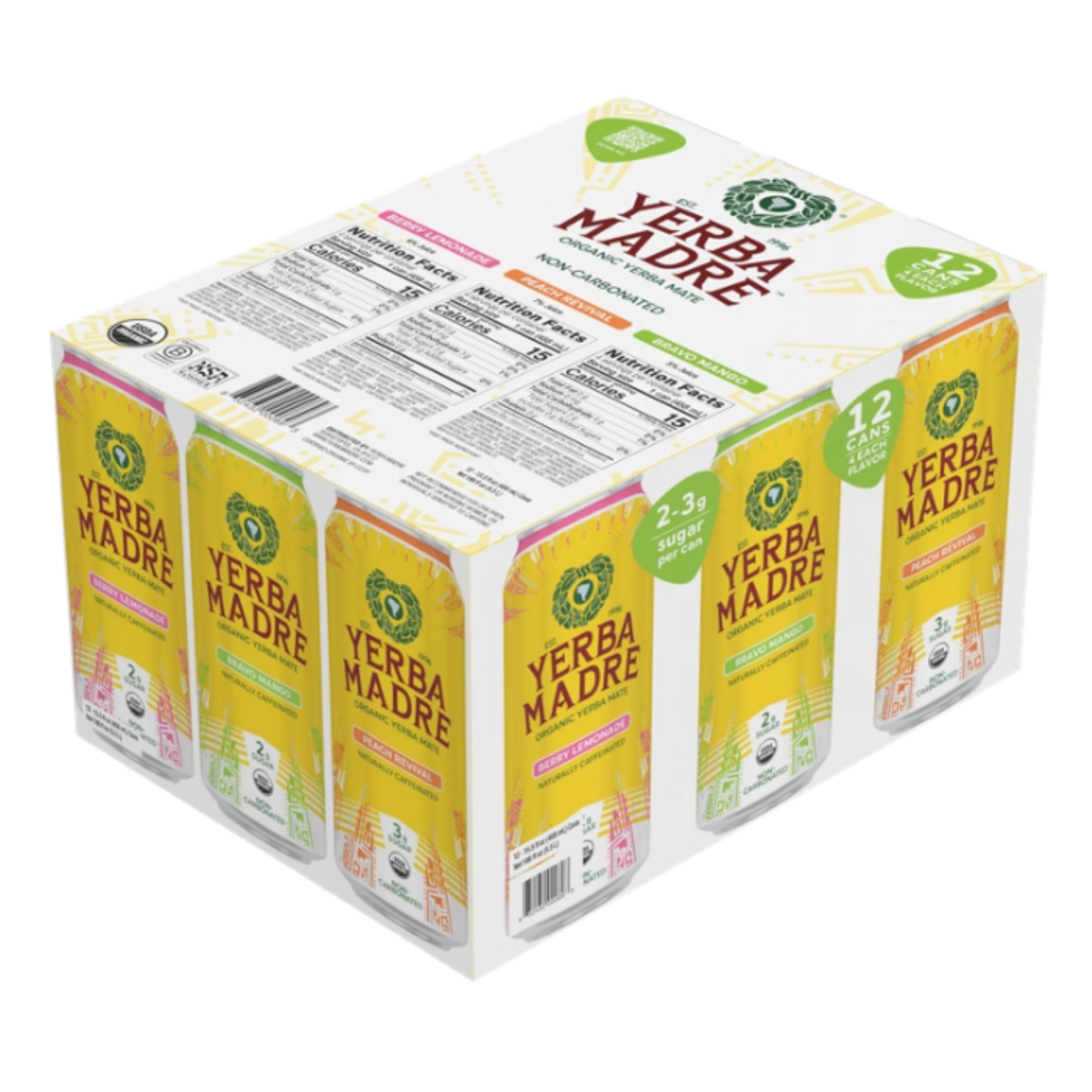 Yerba Mate Variety Berry, Mango, Peach 12/15.5oz +0.60CRV