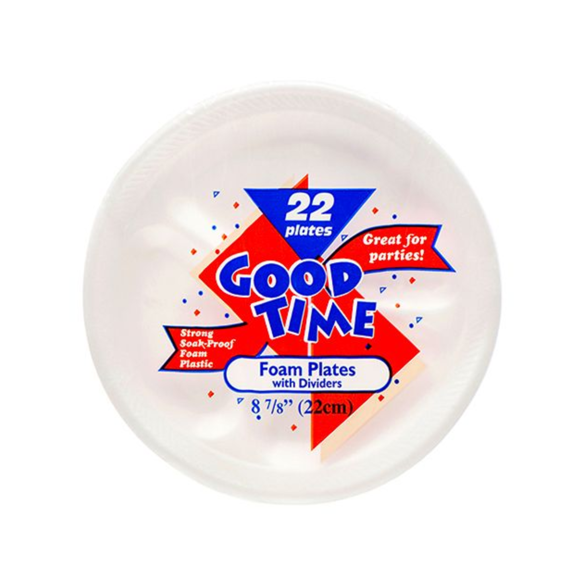 Good Time Foam Plates Divided 24/1ct