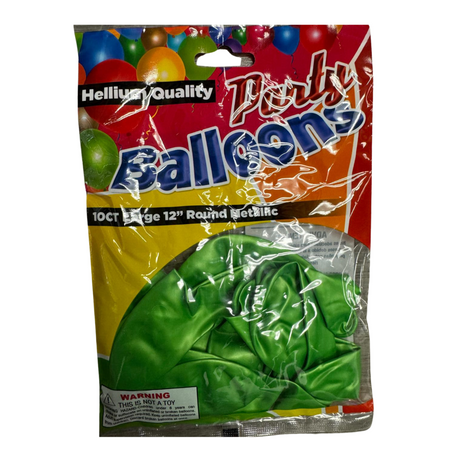 Balloons Green Metallic 12/10ct