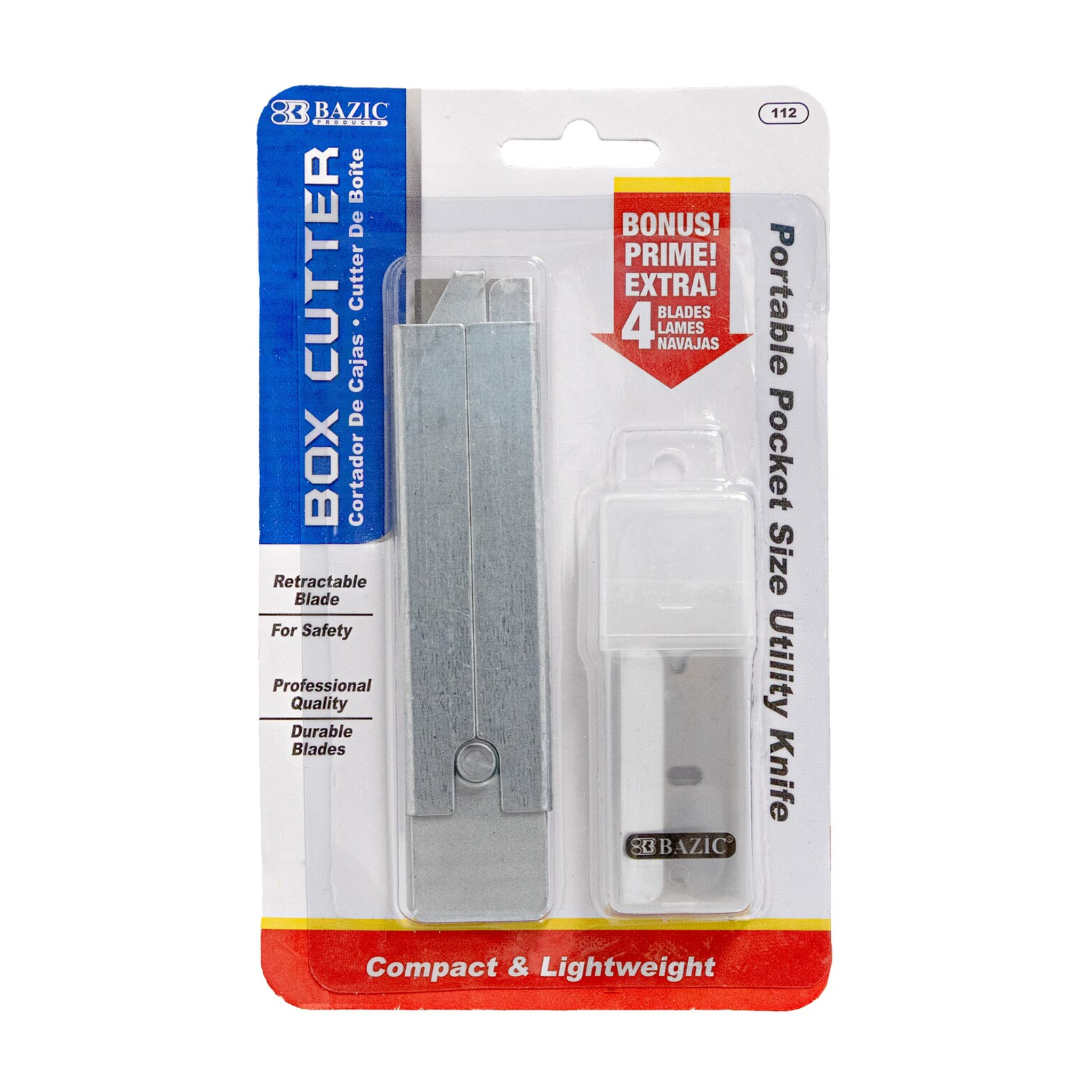 Bazic Box Cutter w/ Blades 12/1ct