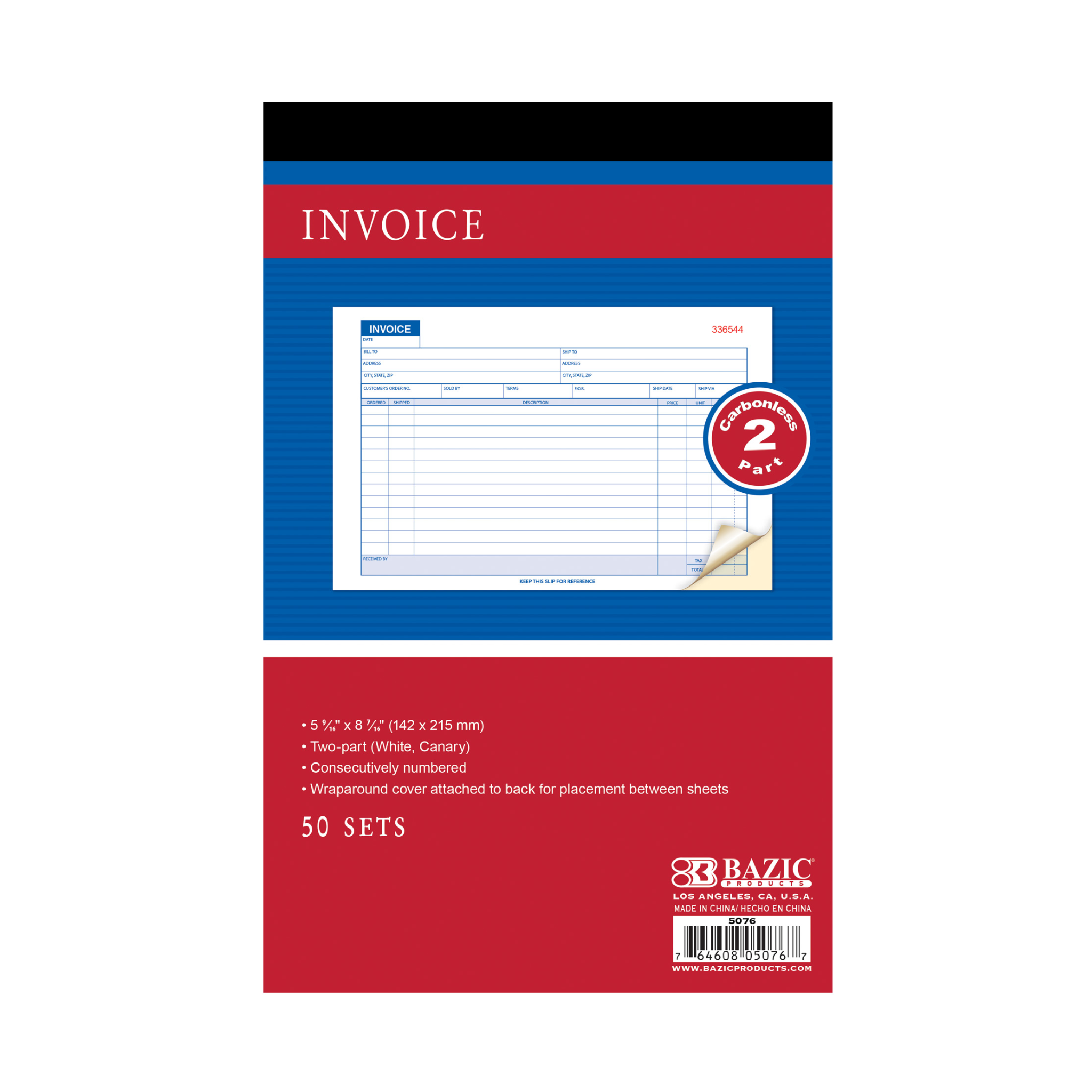 Bazic Invoice Book 50 Page 12/1ct