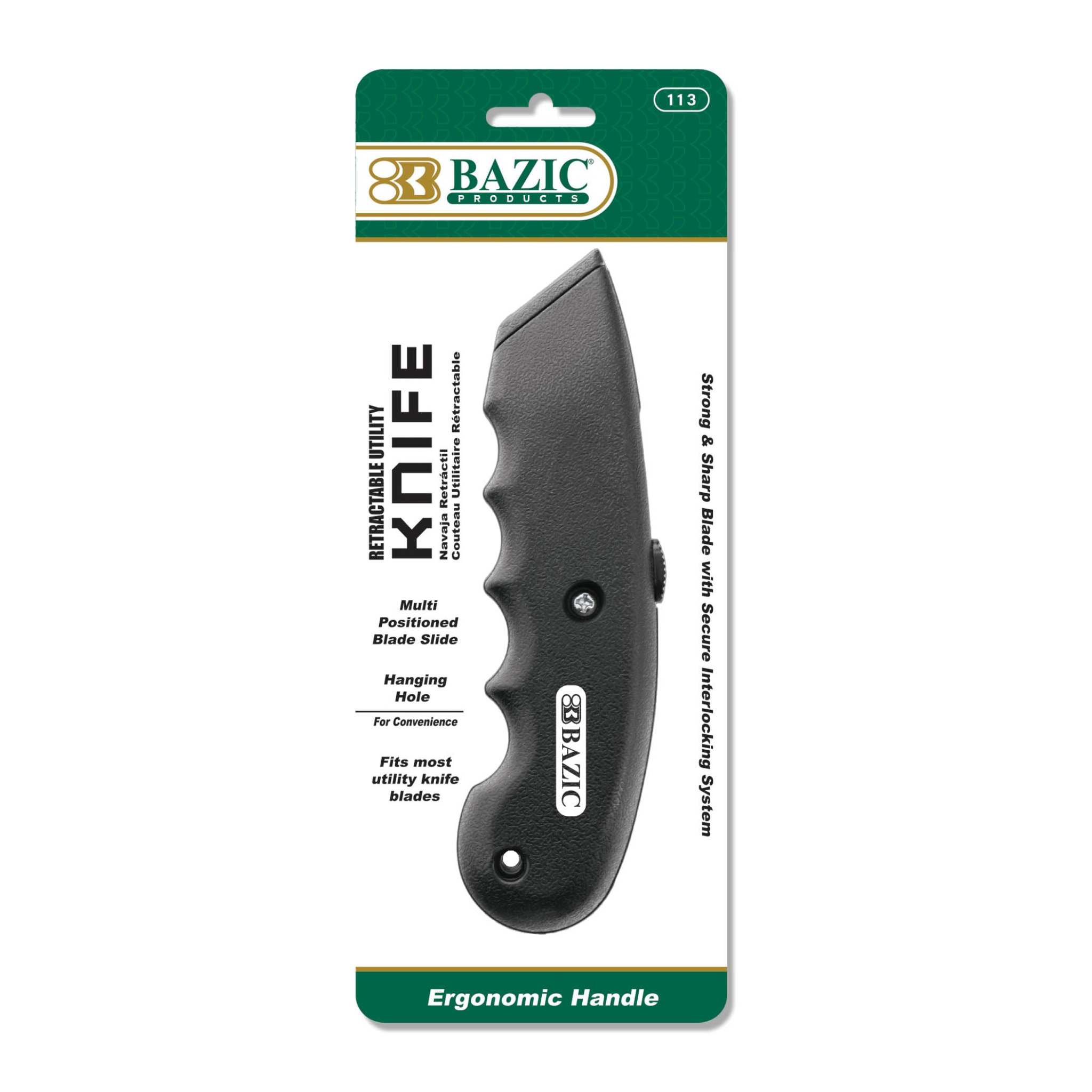 Bazic Retractable Utility Knife 12/1ct