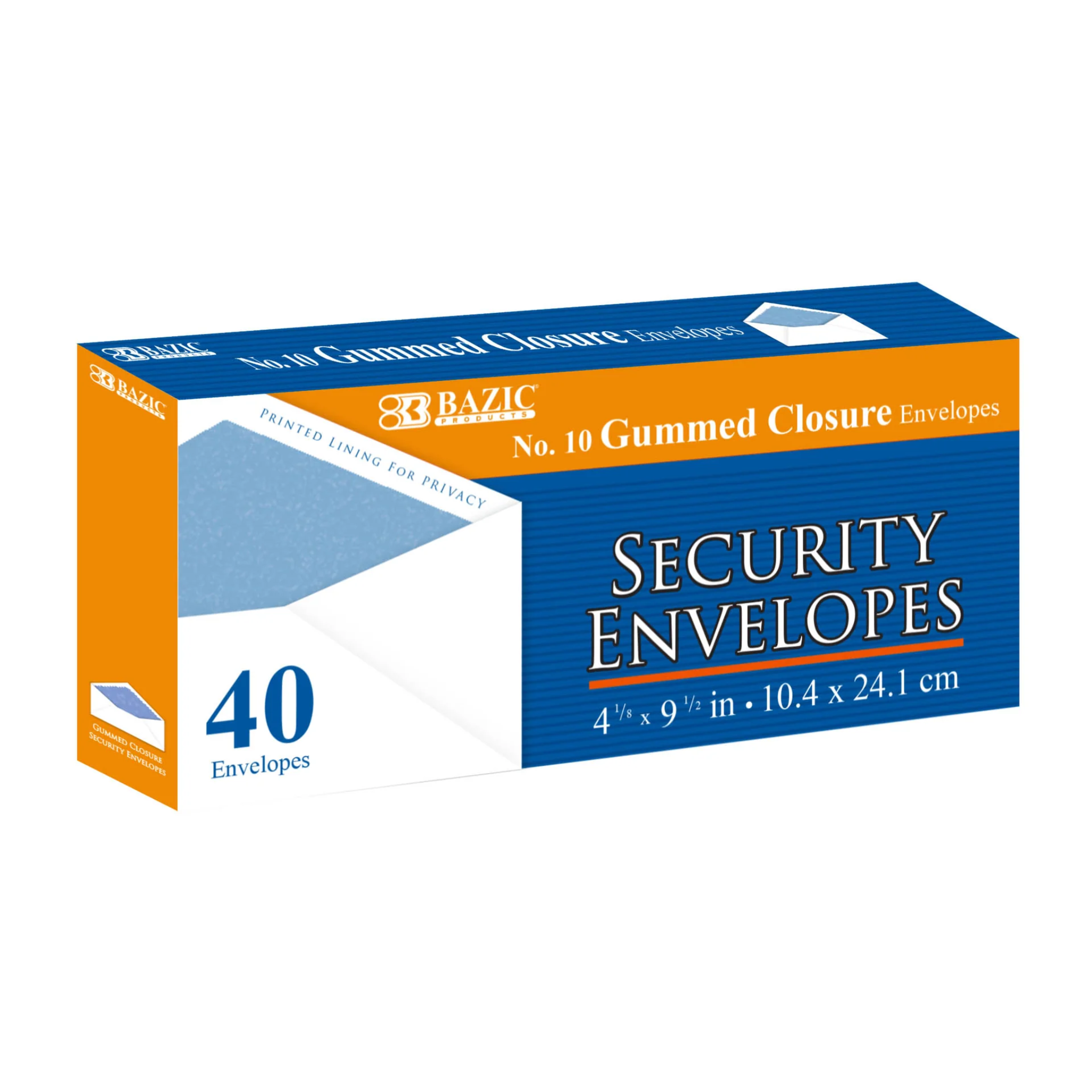 Bazic Security Gummed Envelopes #10 24/40ct
