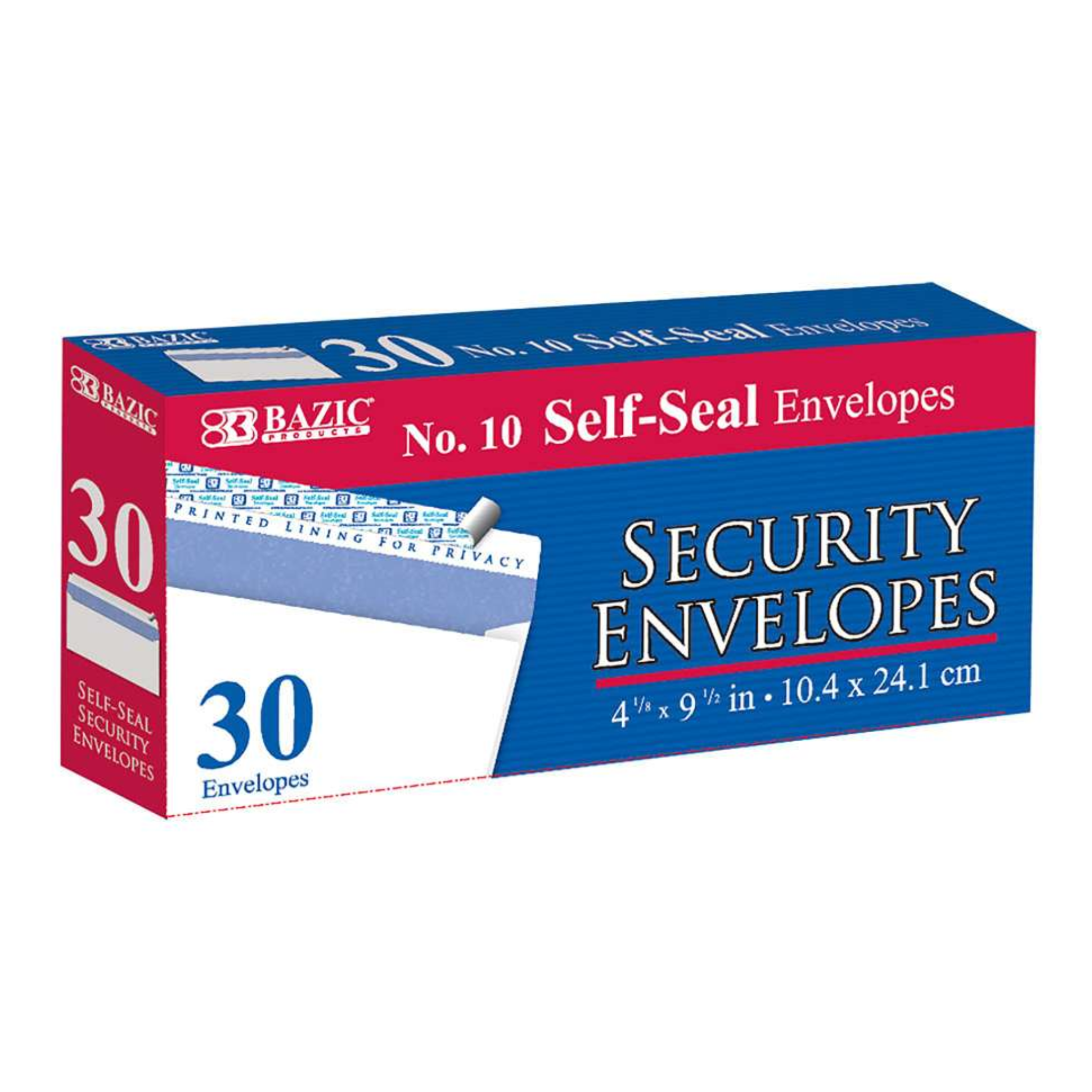 Bazic Security Self-Seal Envelopes #10 24/30ct