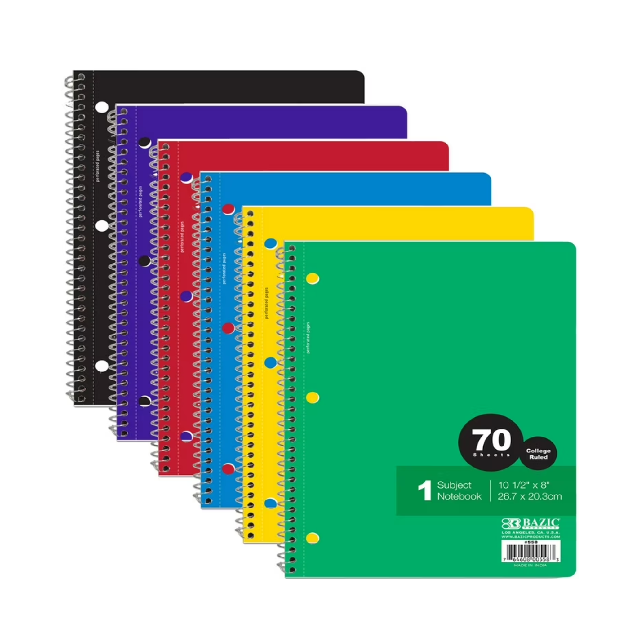 Bazic 1 Subject Notebook 12/70Sheets