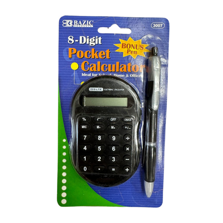 Bazic 8-Digit Pocket Calculator 12/1ct