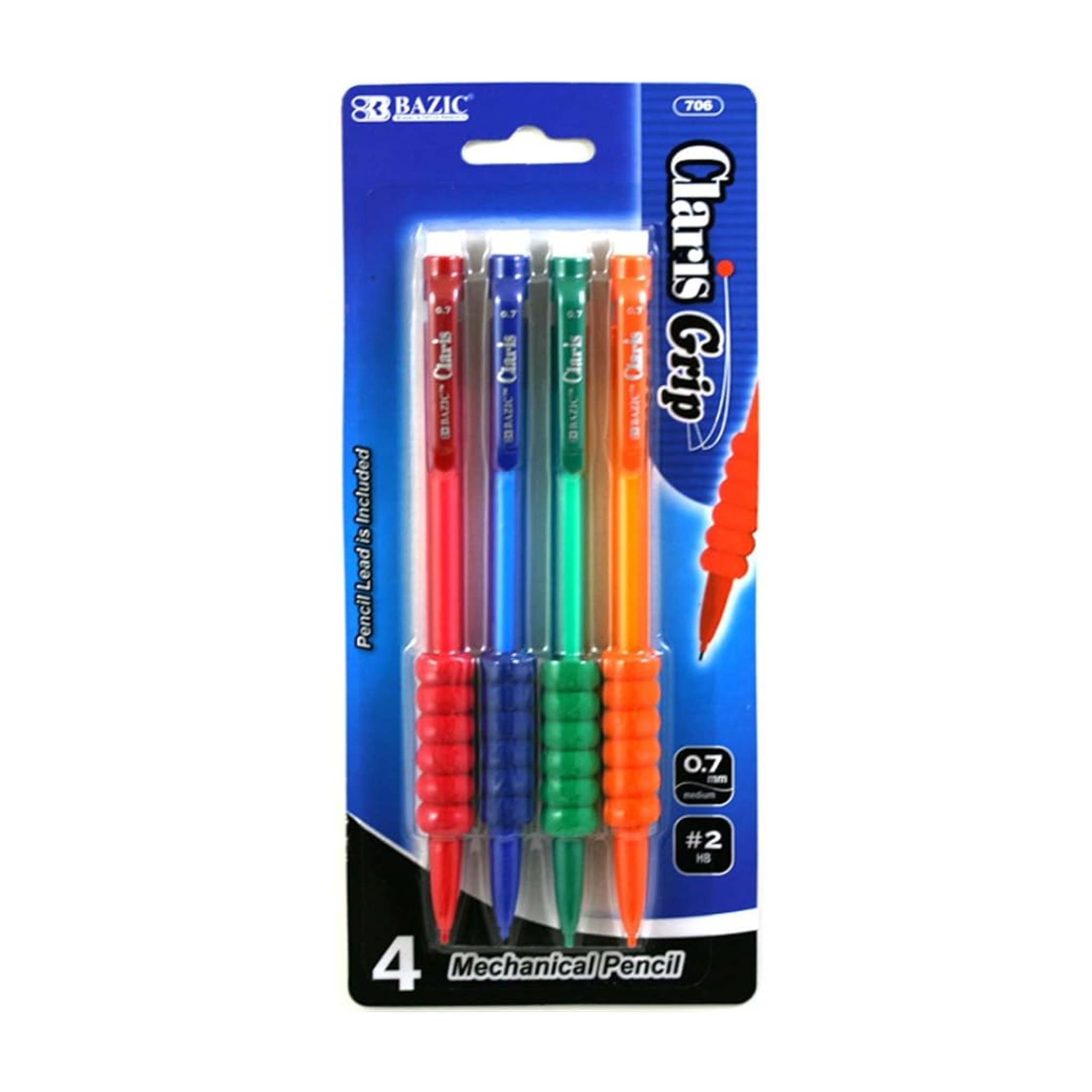 Bazic Claris Grip Mechanical Pencil 12/4ct