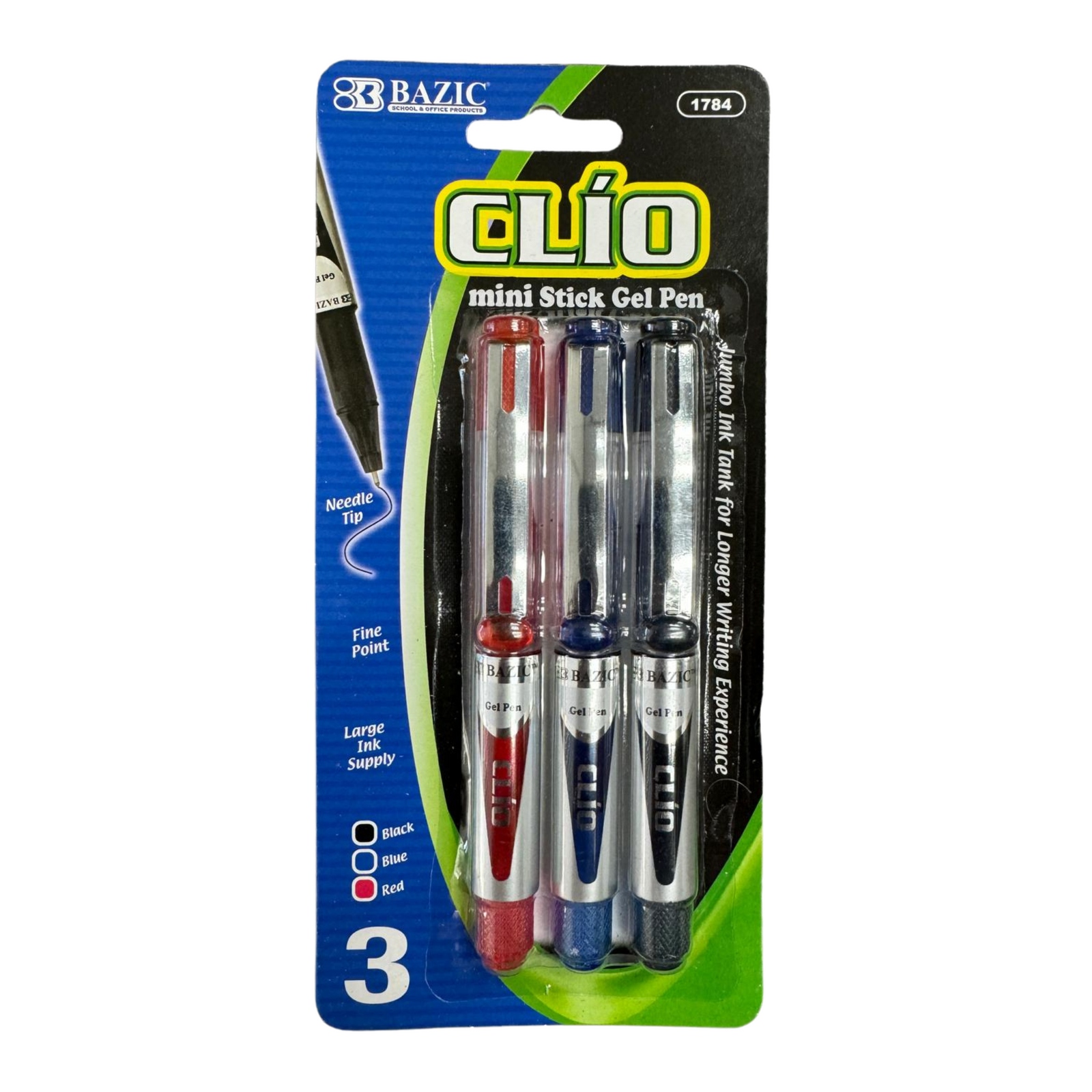 Bazic Clio Mini Stick Gel Pen 12/1ct