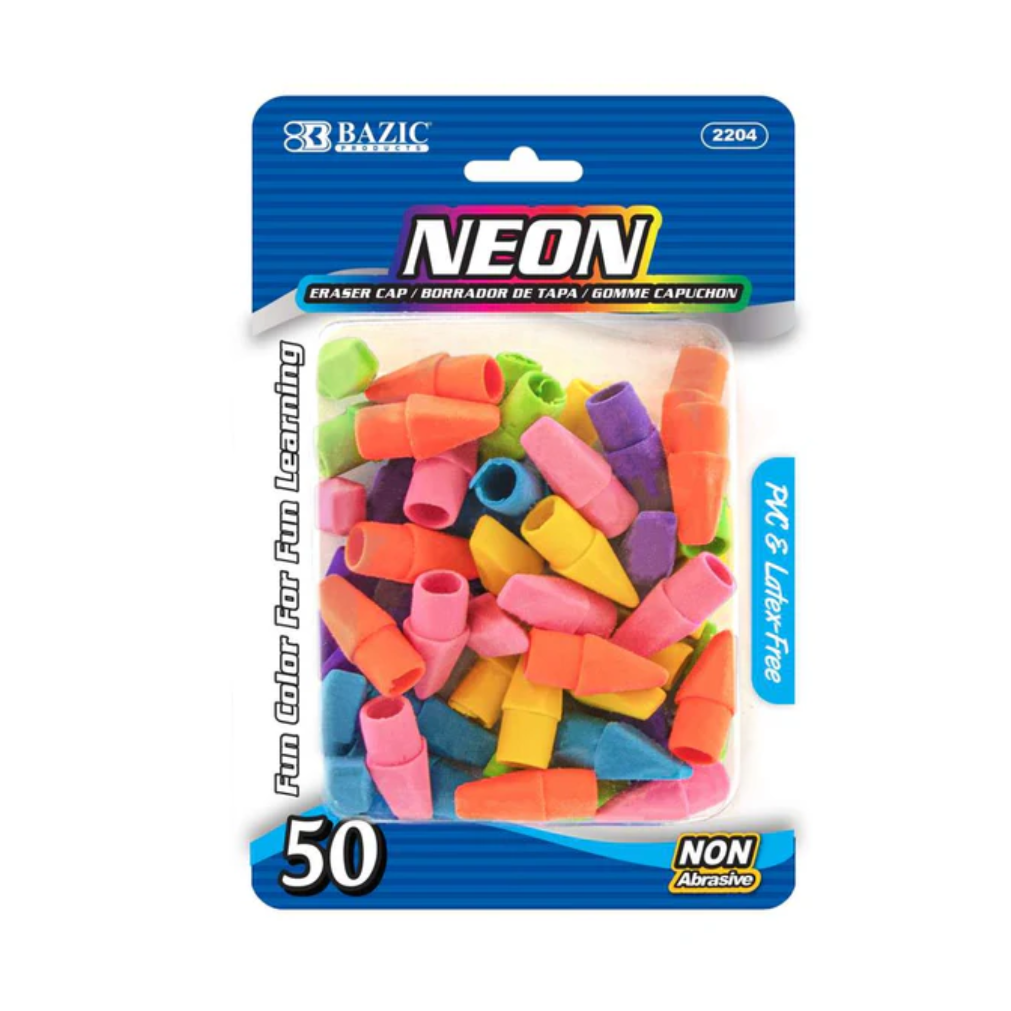 Bazic Color Caps Eraser 12/50ct