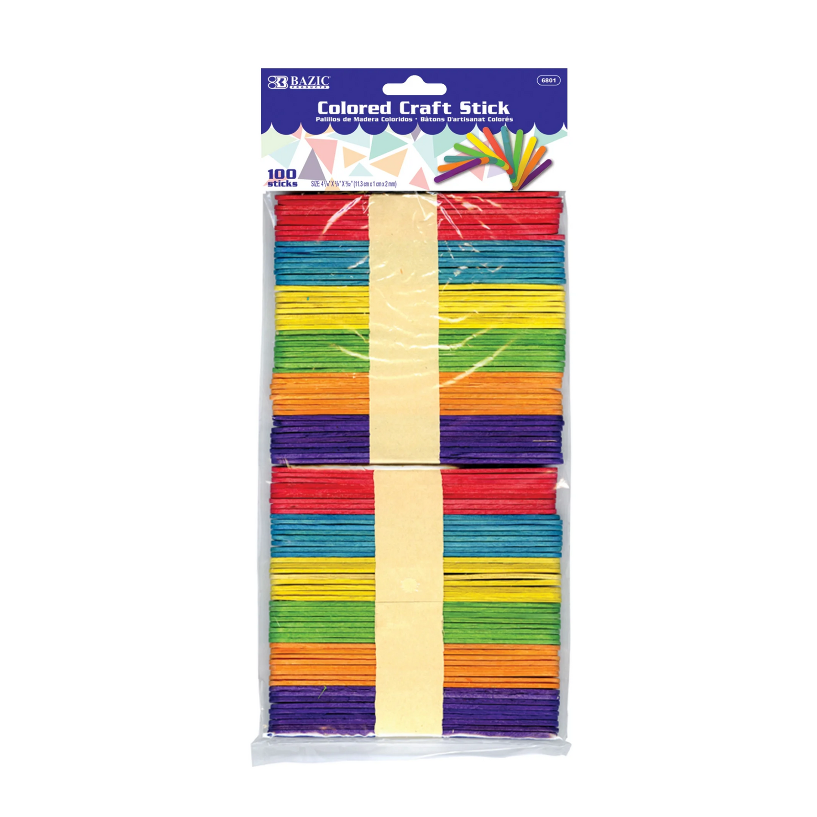 Bazic Colored Craft Sticks 12/100ct