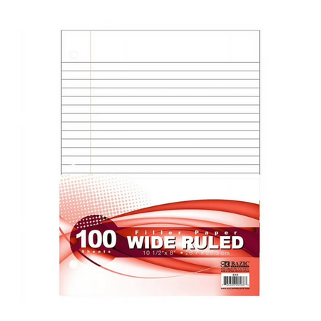 Bazic Filler Paper Wide Ruled 12/1ct