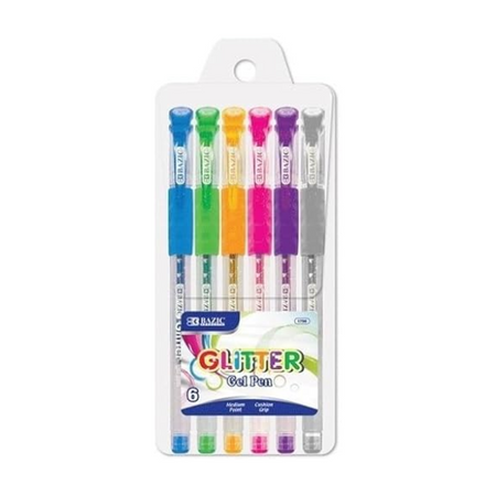 Bazic Glitter Gel Pen 12/6ct