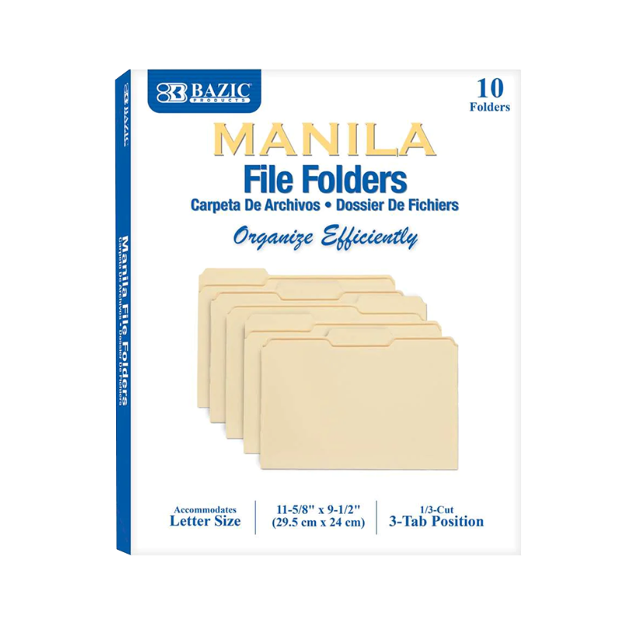 Bazic Manila File Folders 12/10ct