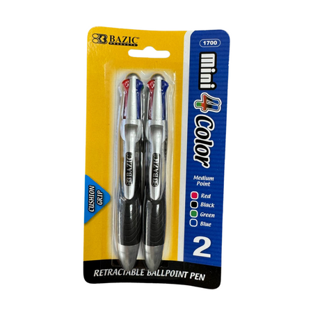 Bazic Mini Retractable Color Pen 12/4