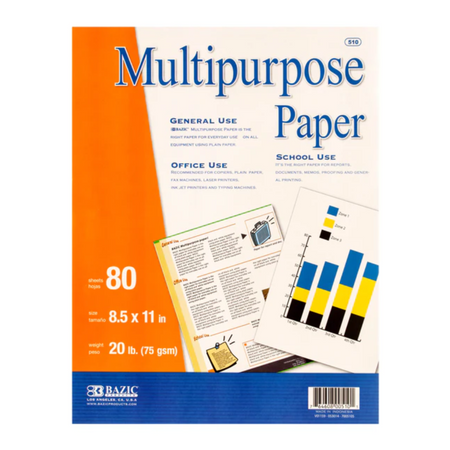 Bazic Multipurpose Paper 12/80 Sheets