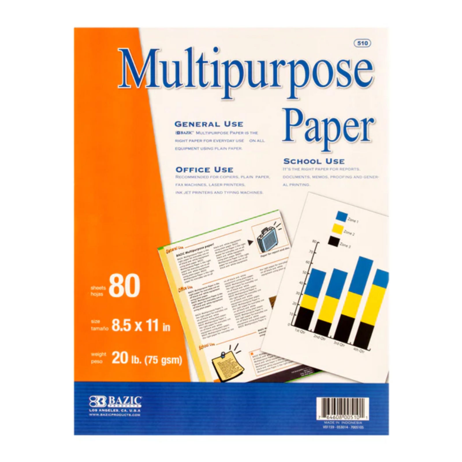Bazic Multipurpose Paper 12/80 Sheets