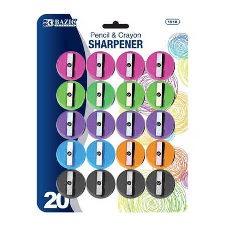 Bazic Pencil & Crayon Sharpener 12/1ct