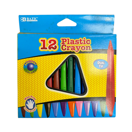 Bazic Plastic Crayons 12/12ct