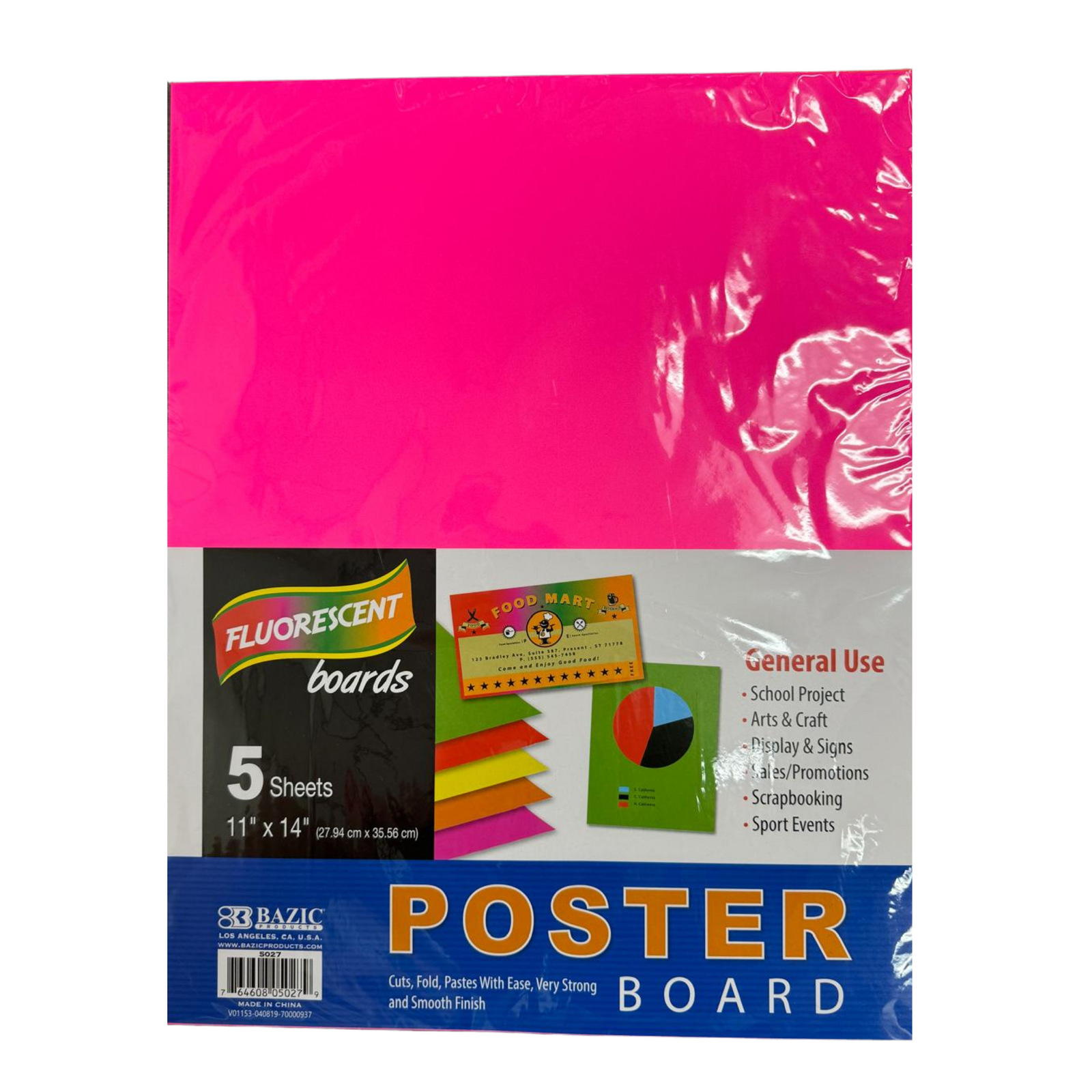 Bazic Poster Board Assorted Color 12/1ct