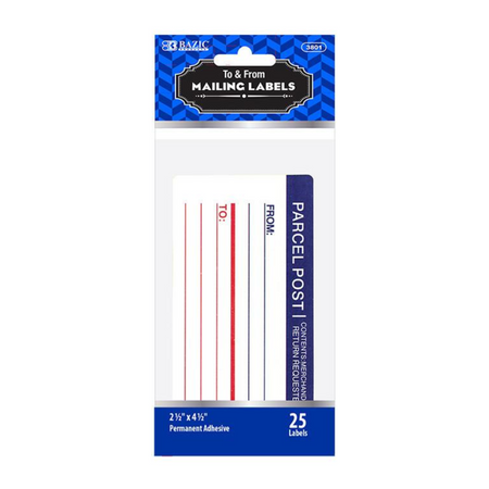 Bazic To & From Postal Mailing 12/1ct