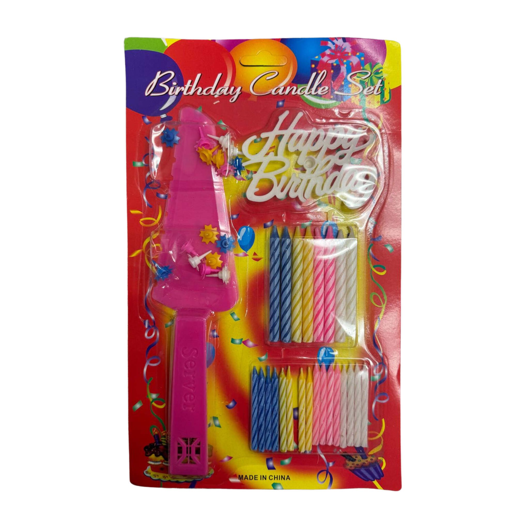 Birthday Candle Set w Spatula 12/1ct