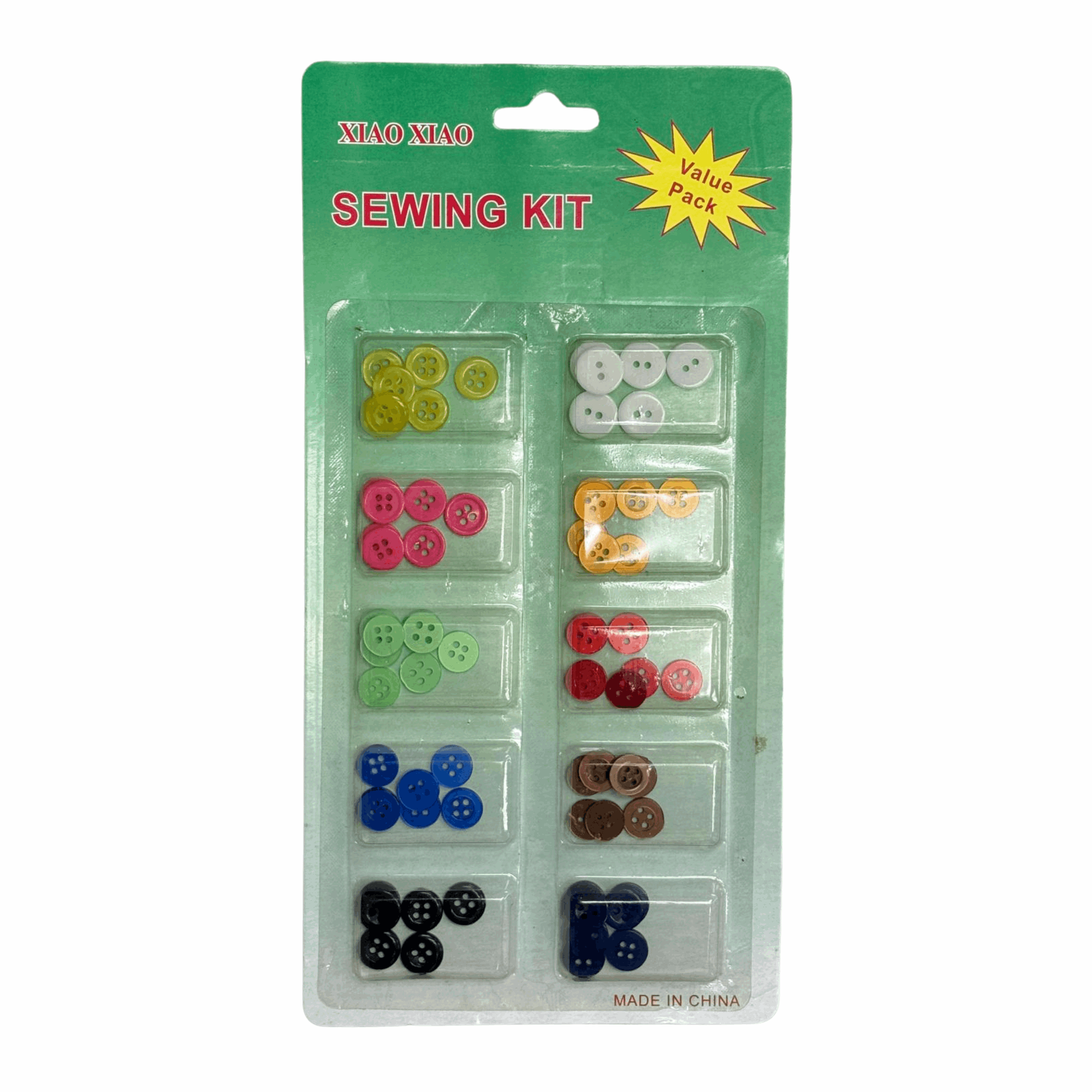 Button Mix Color Sewing Kit 12/100ct