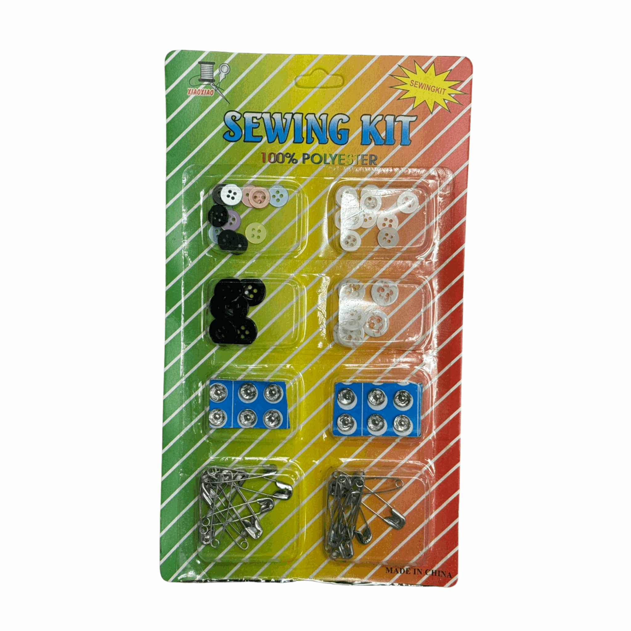 Button & Saftey Pin Sewing Kit 12/50ct