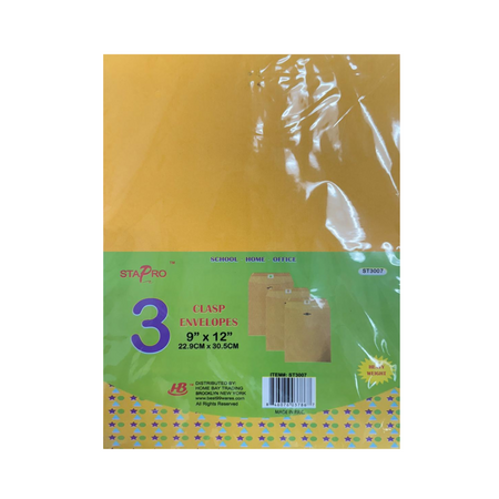 Clasp Envelopes 9"x12" 12/3ct