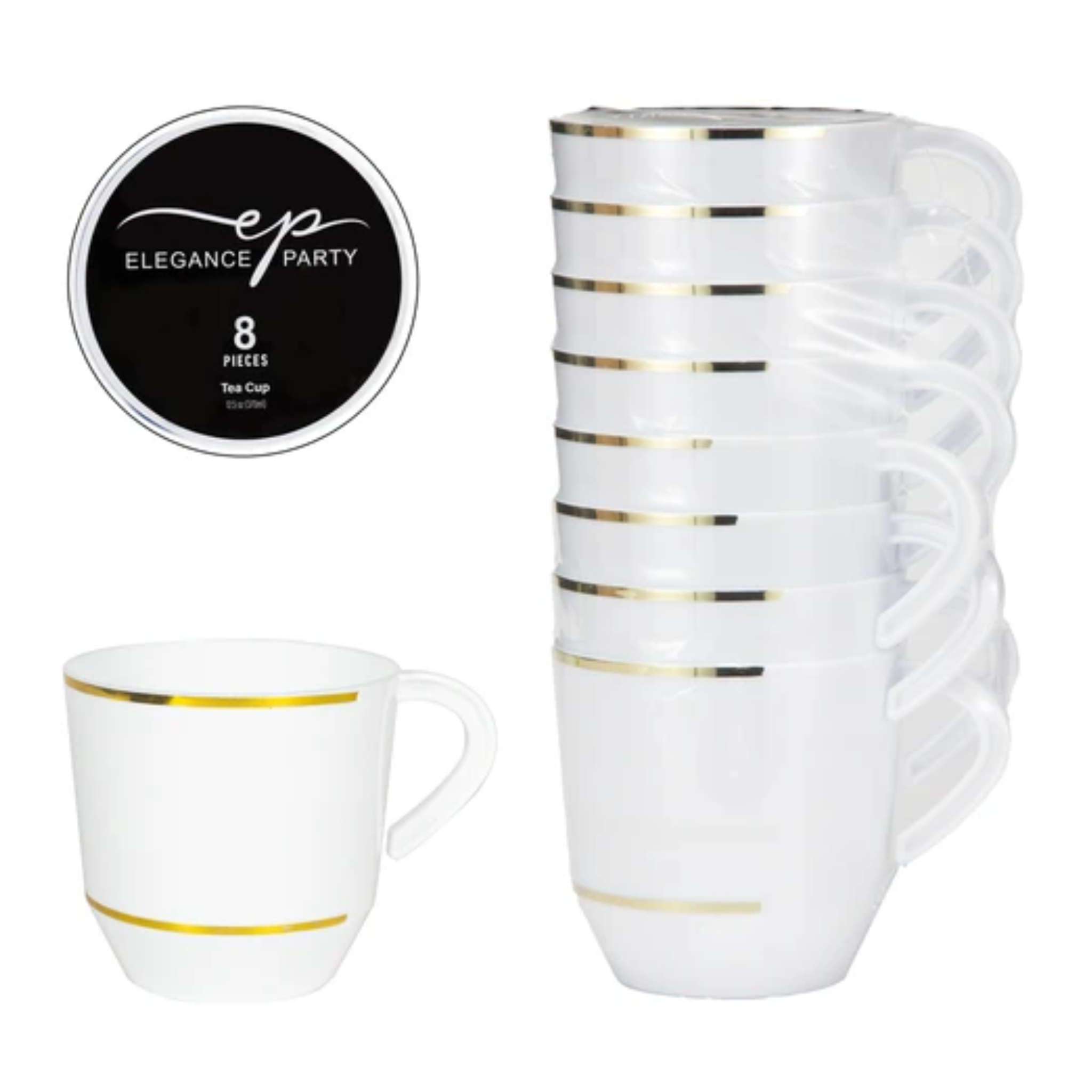 Elegance Party Tea Cup White 12/8ct/12.5oz