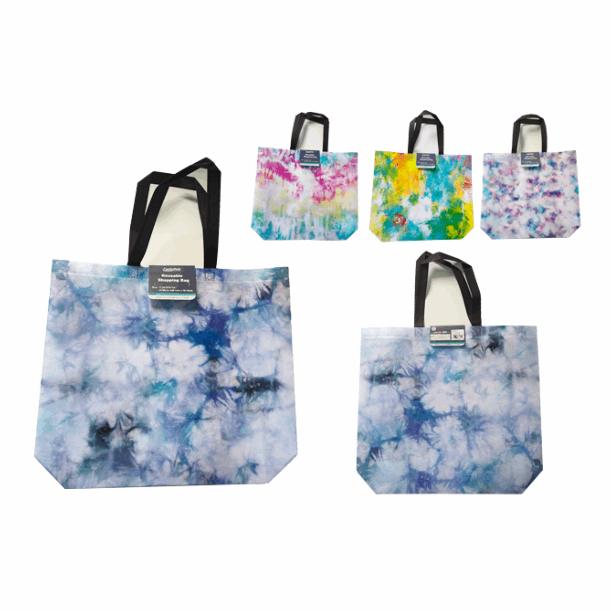 FamilyMaid Dye Reusable Shopping Bag 17.25"x15"x4" 12/1ct