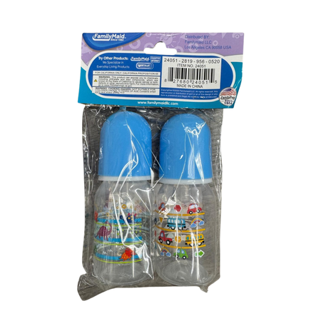 FamilyMaid Baby Bottle Blue & Pink 12/2ct/4oz