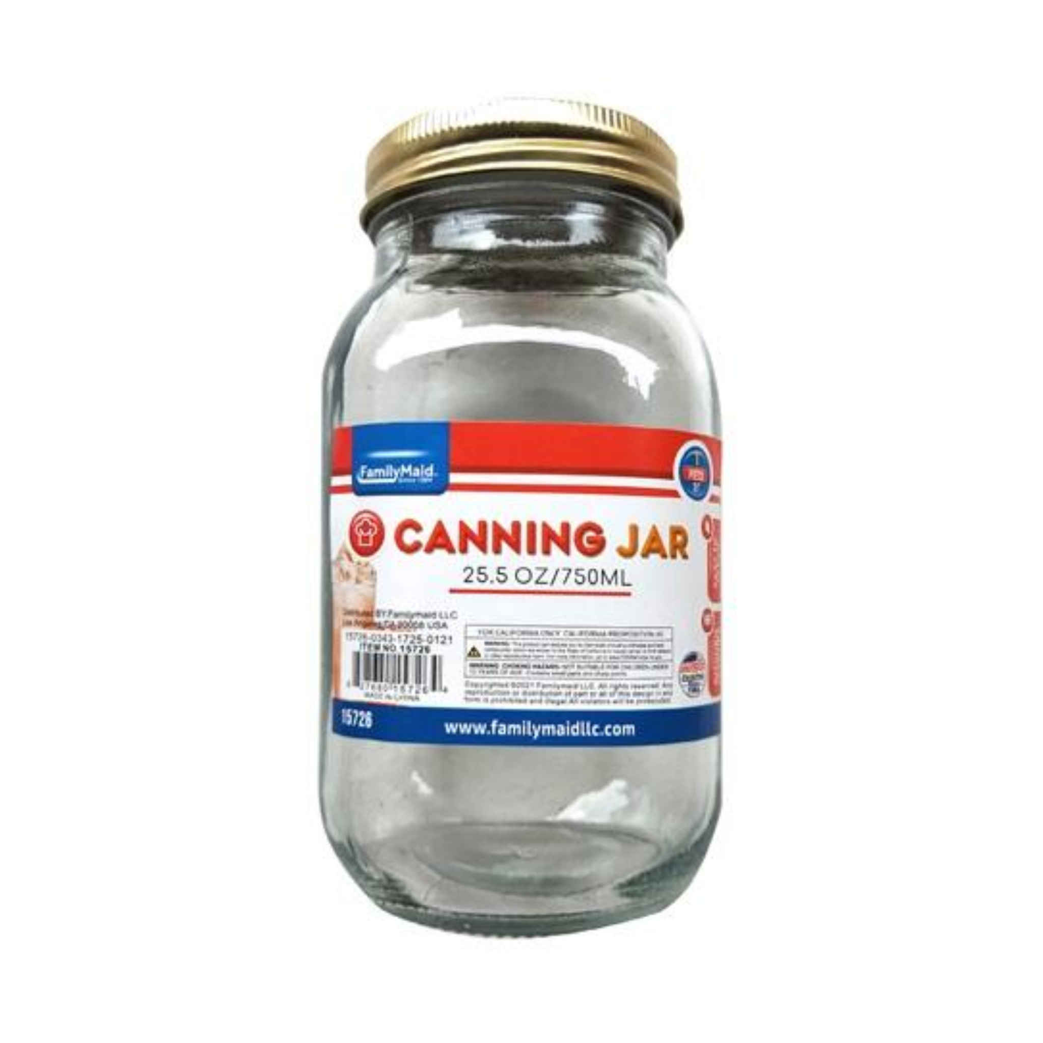 FamilyMaid Canning Jar 750ml 12/1ct