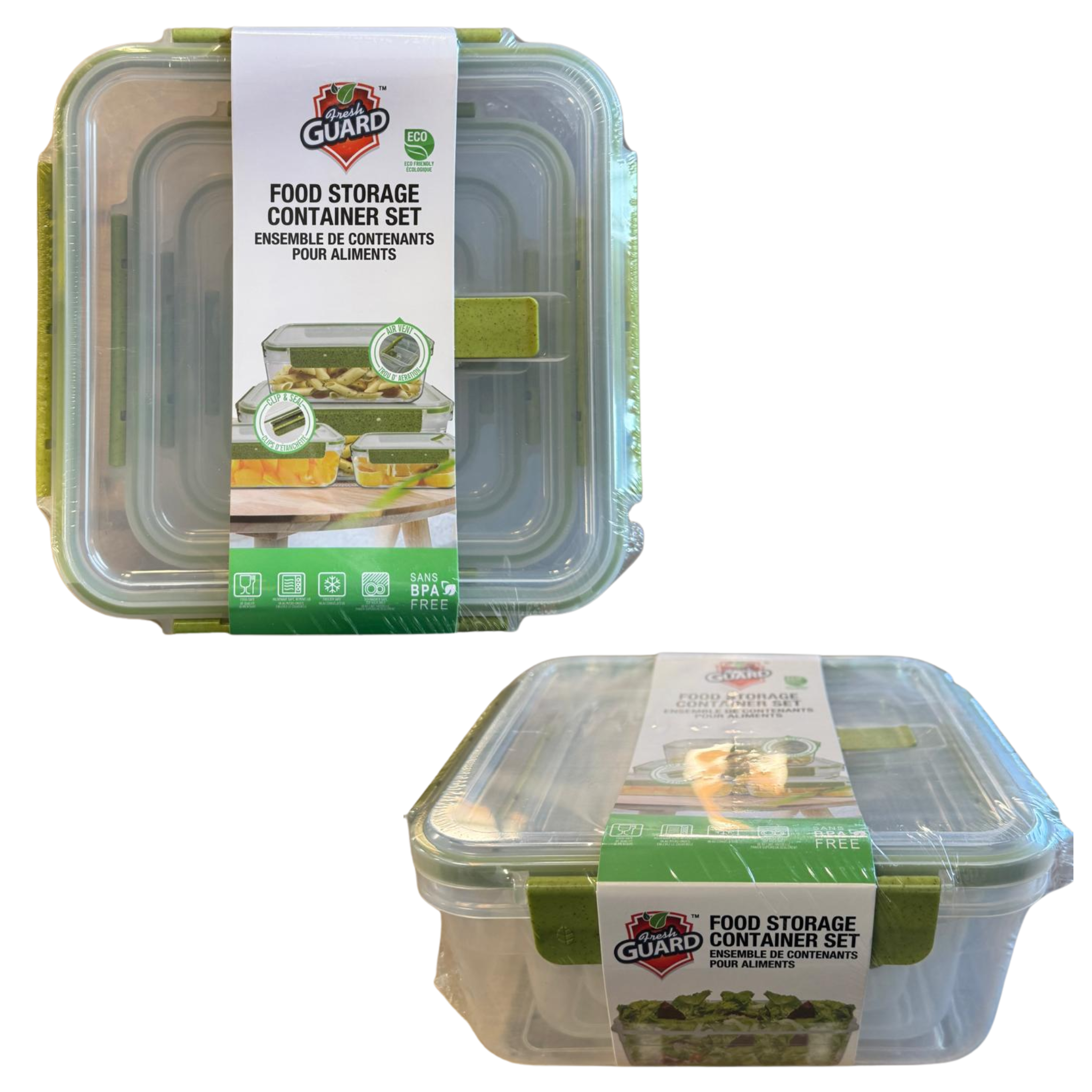 FreshGuard Food Storage Square Container Set 1/4ct